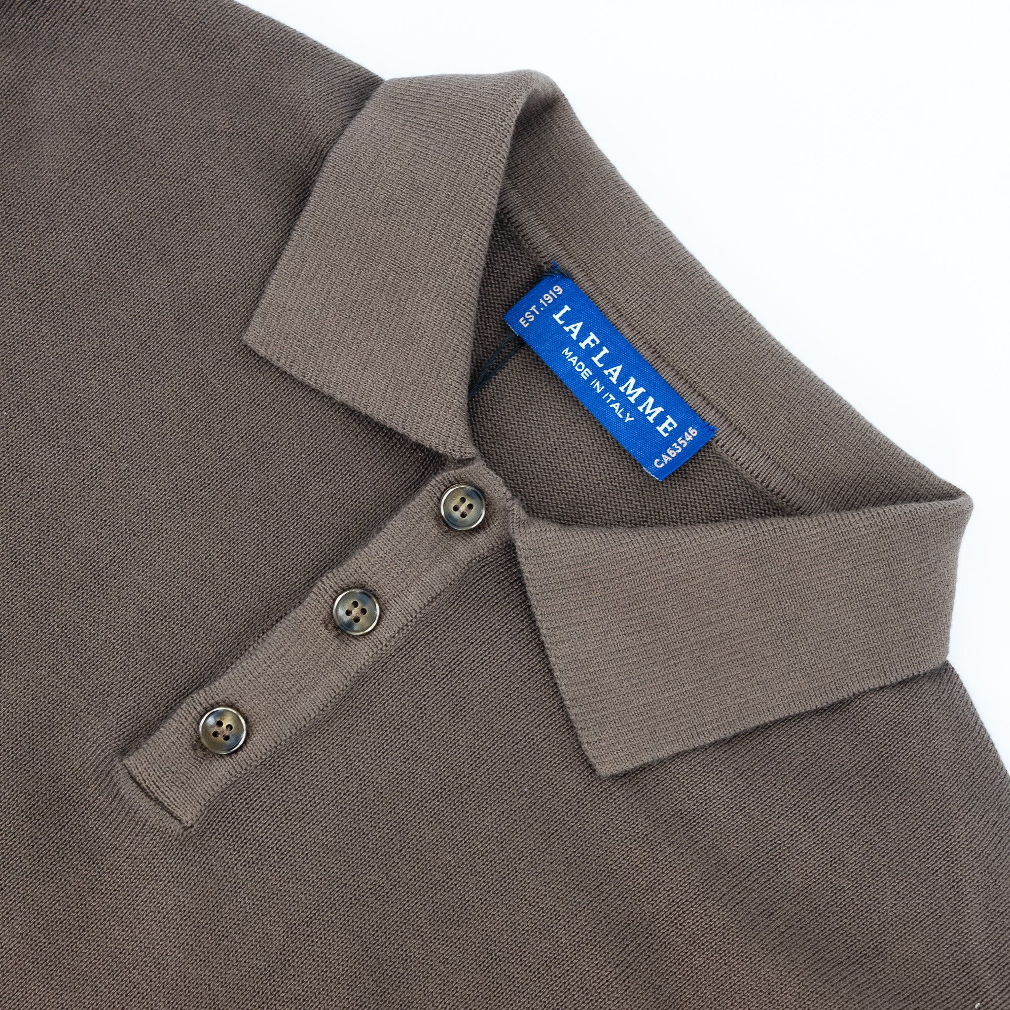 Polo Maurice en coton et cachemire tabac