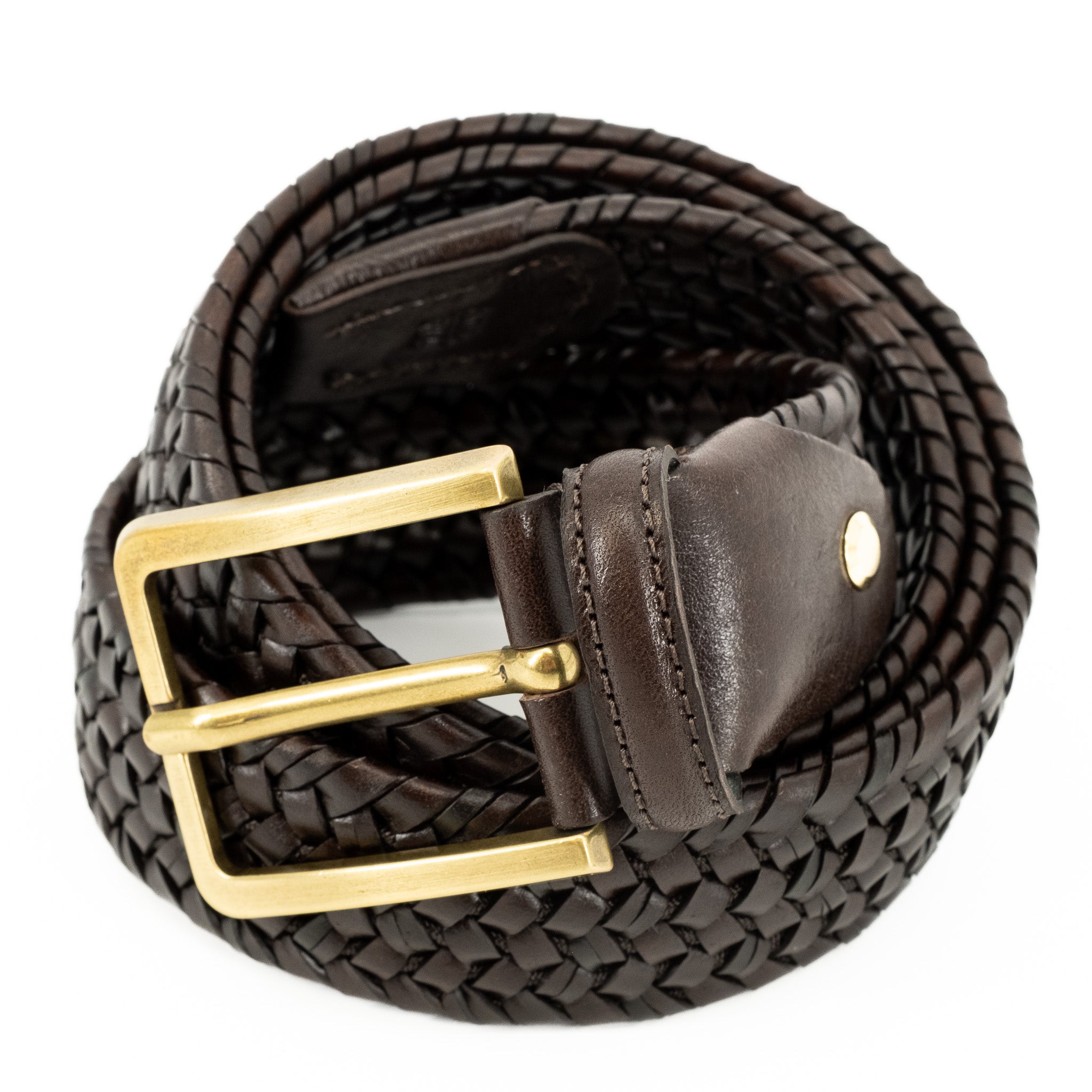 Ceinture La Tressée brun avec boucle or