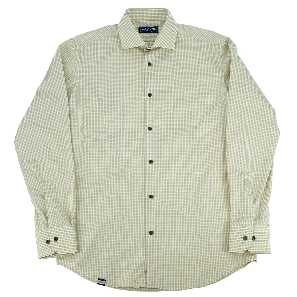 Chemise à carreaux beige Thomas Mason