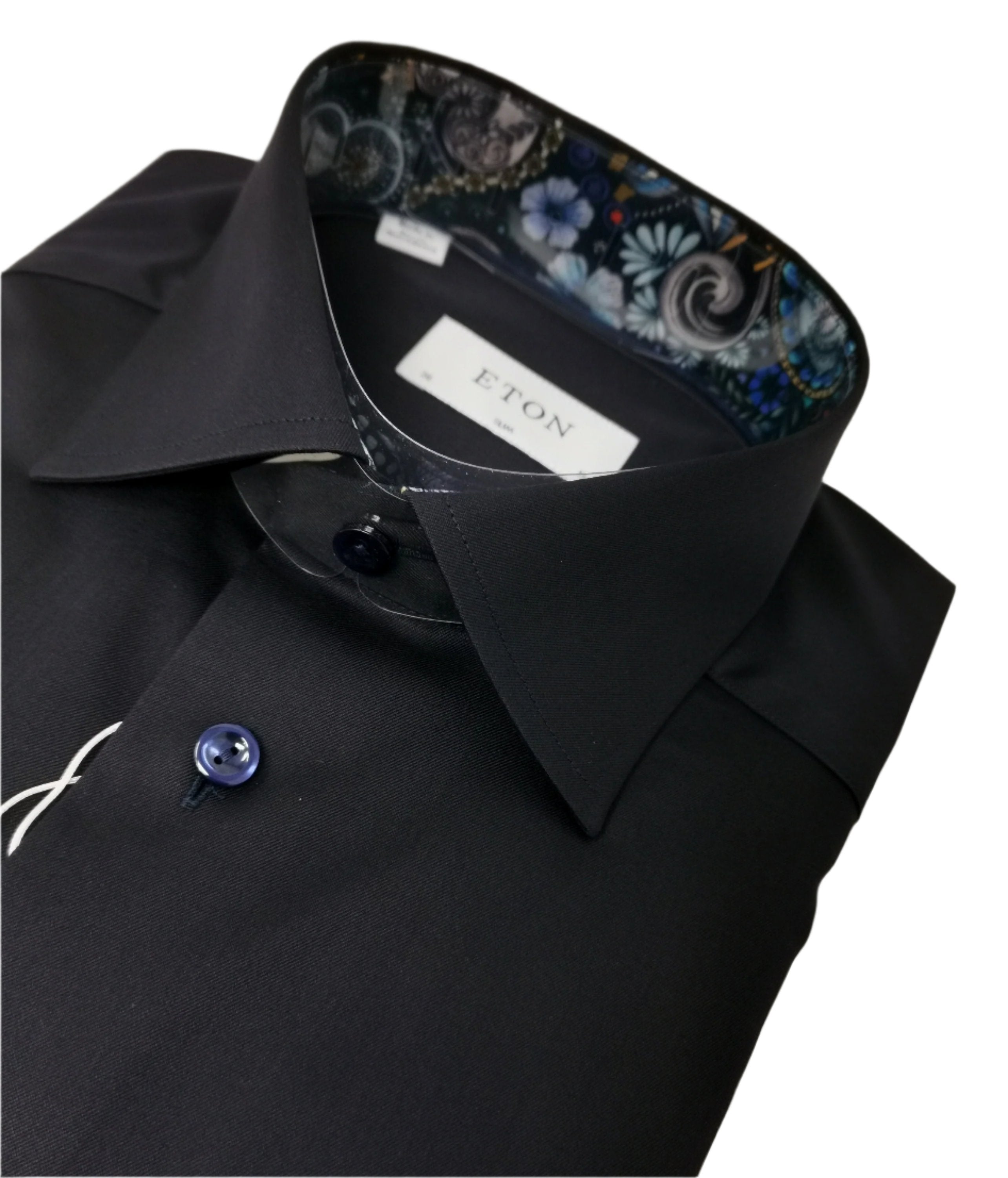 Chemise noir avec col contrasté