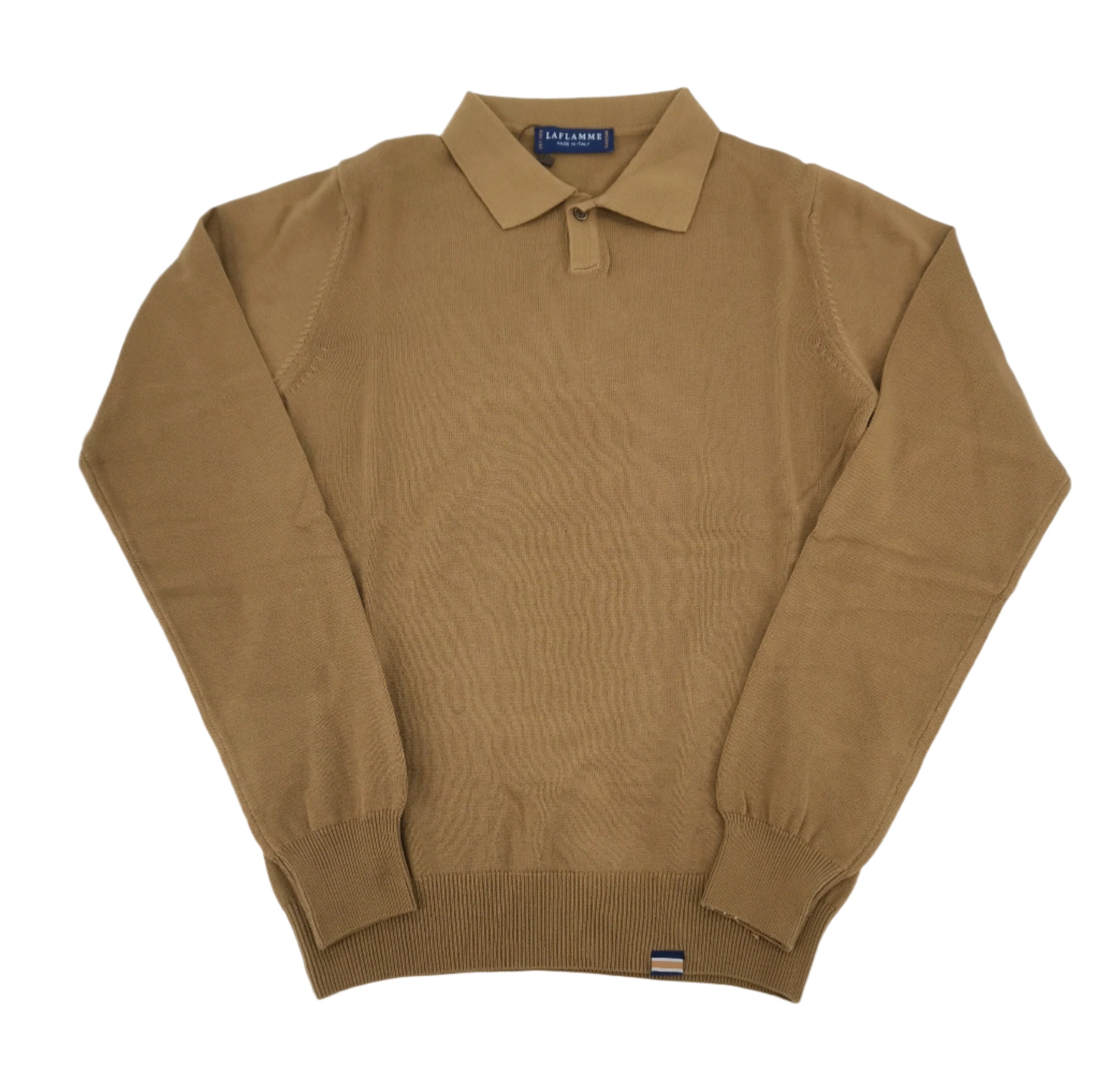 Polo Maurice camel en coton cachemire