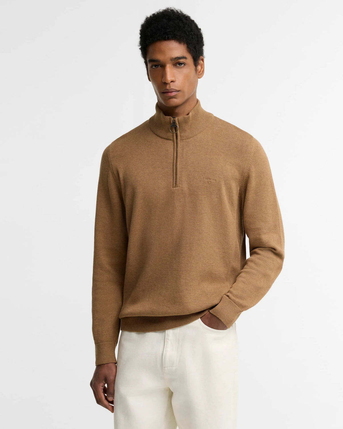 Pull en coton à demi-glissière