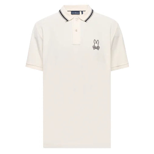 Polo en coton piqué blanc cassé