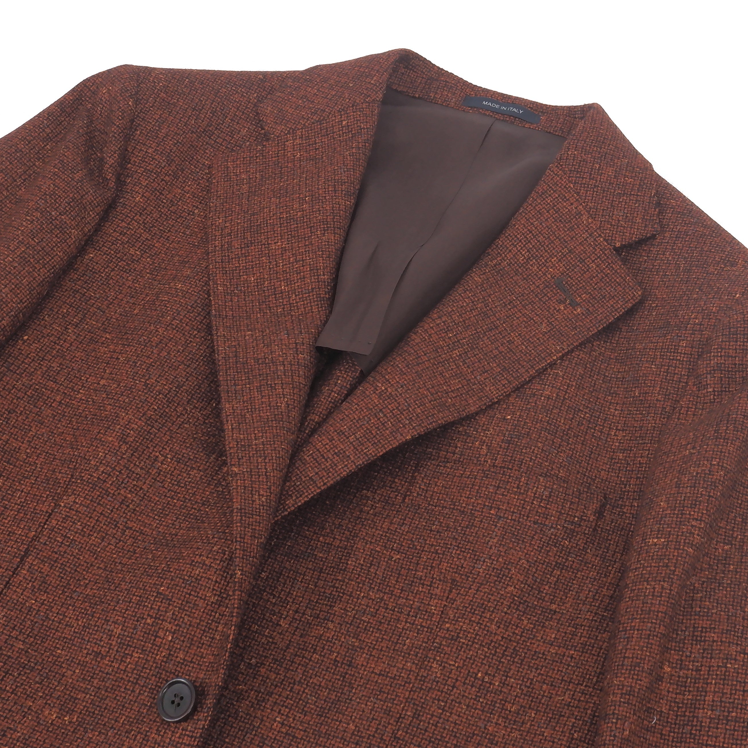 Veston Napoli en tweed orange brulé