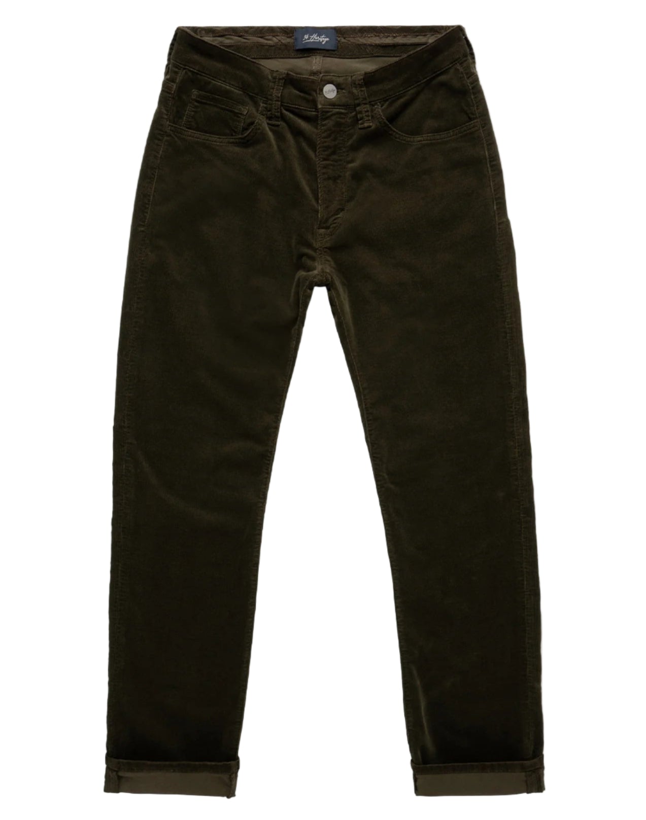 Pantalon extensible en corduroy couleur Fern