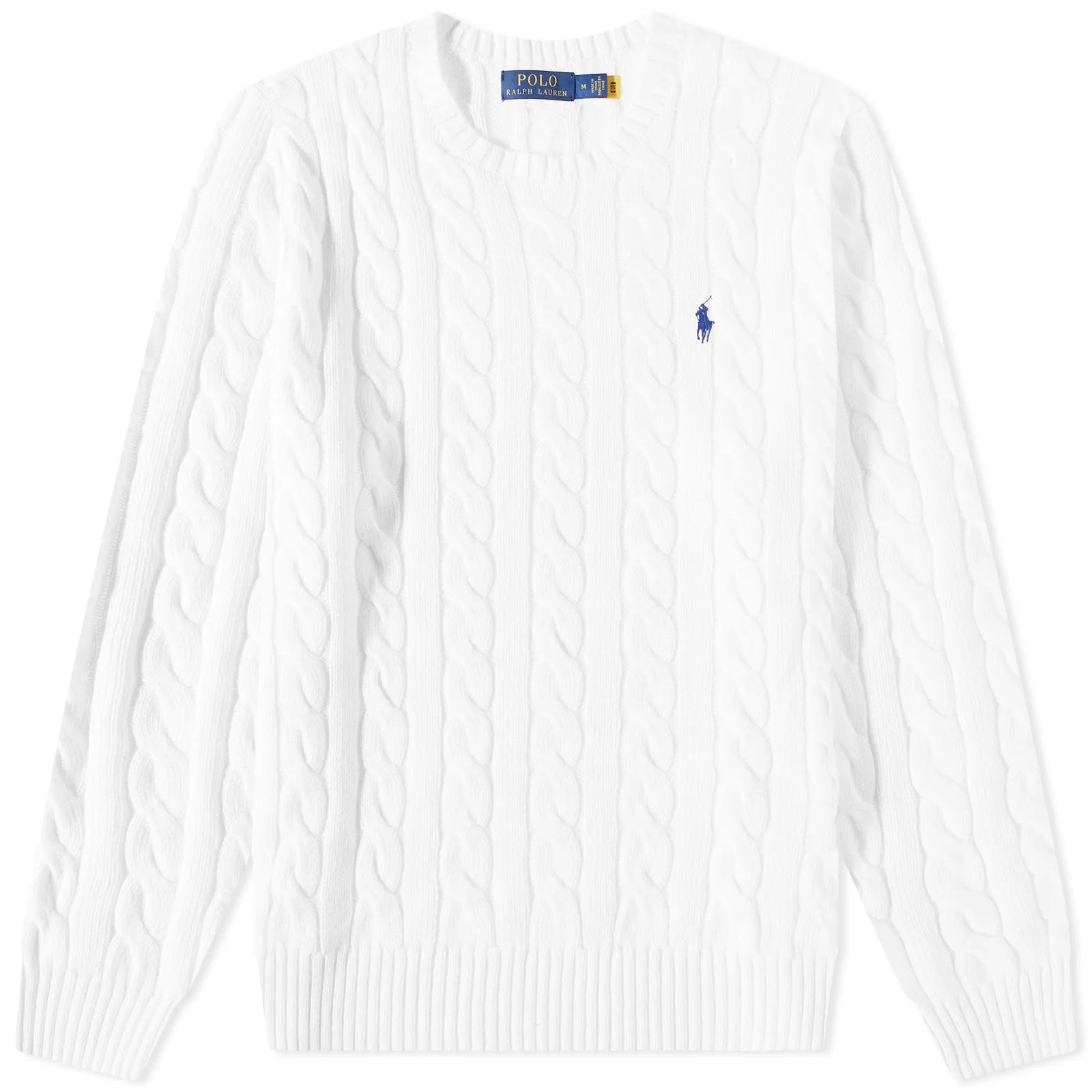Pull en coton doux blanc de style Cable knit
