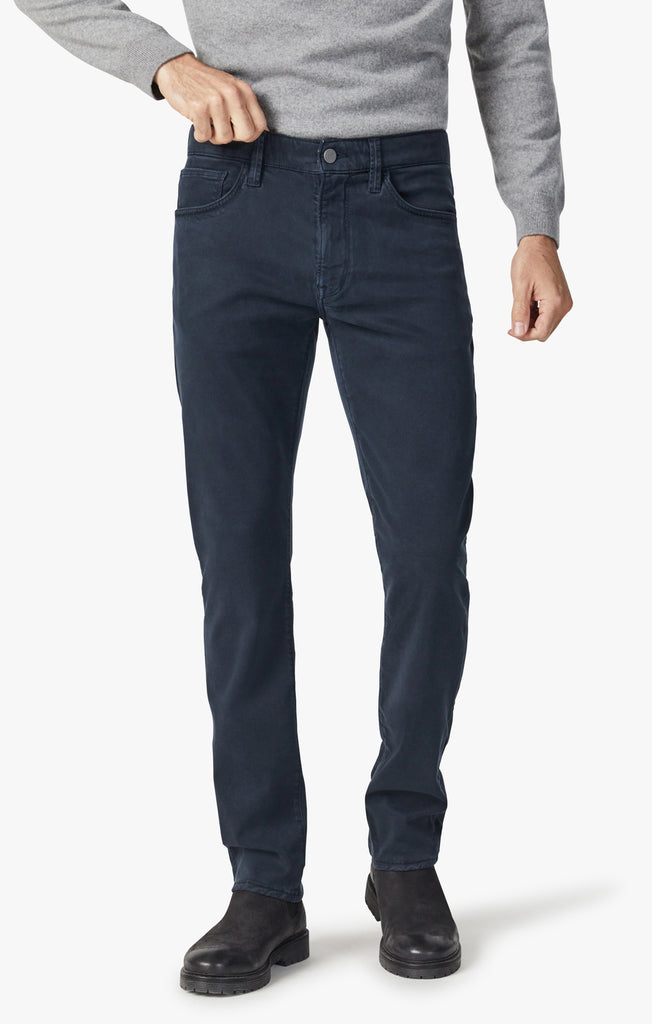Jeans cool en twill brossé marine