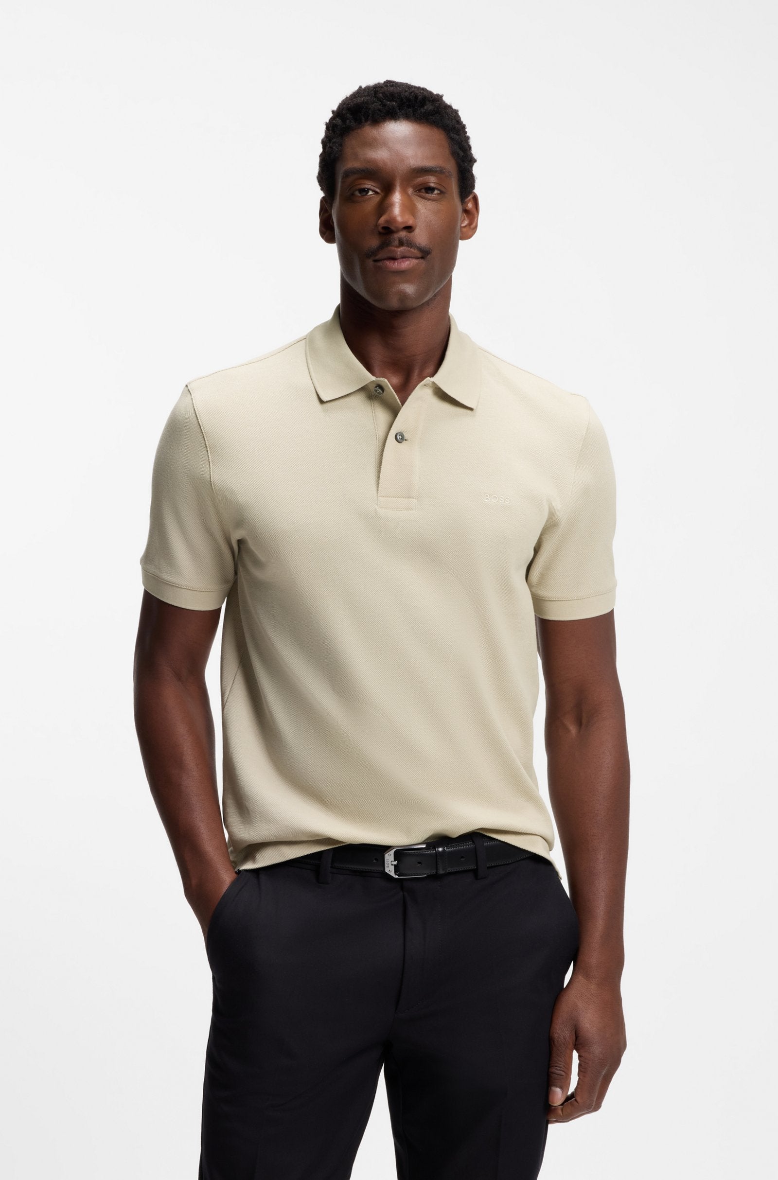 Polo piqué beige