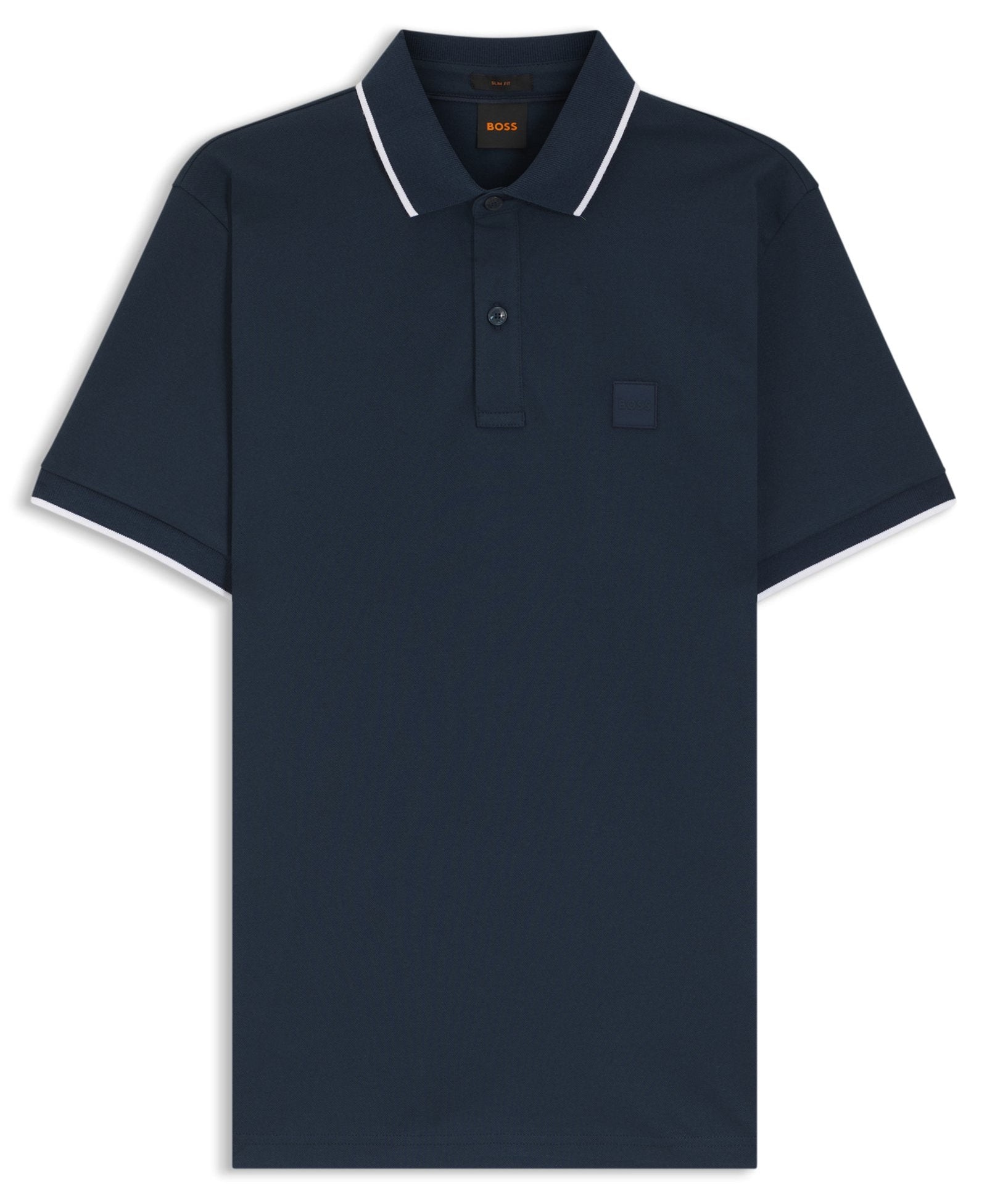 Polo slim fit en coton extensible marine