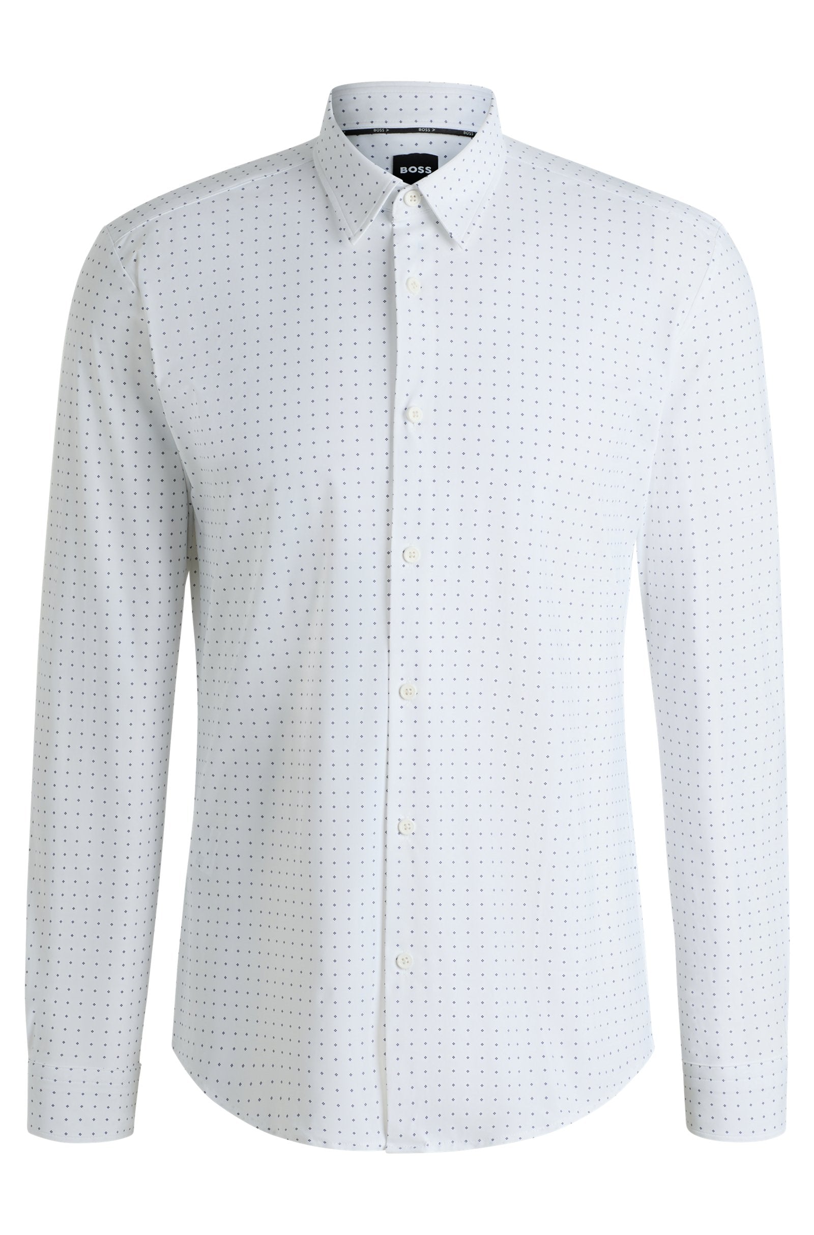 Chemise blanche performance à petits motifs