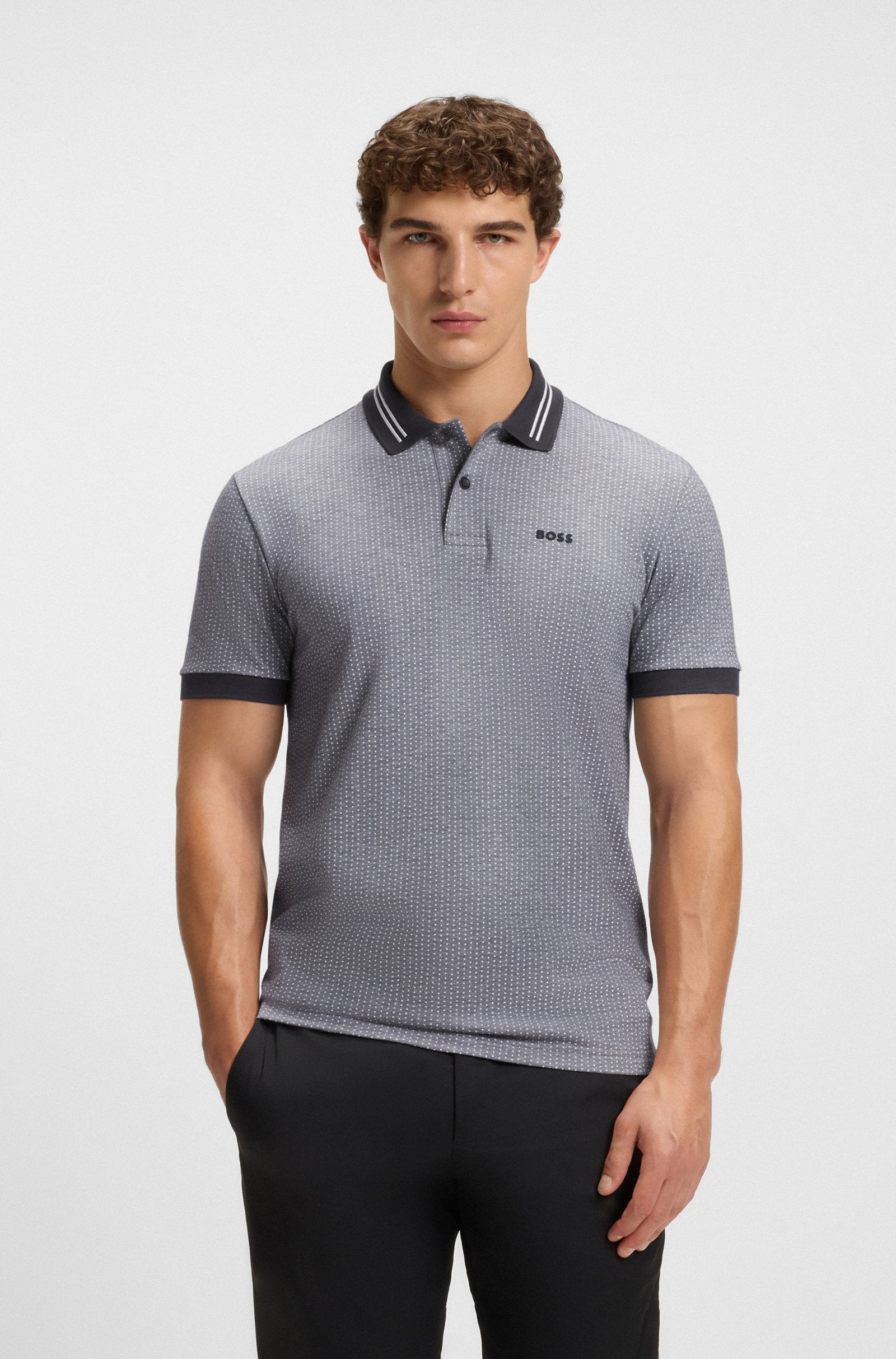 Polo texturé gris