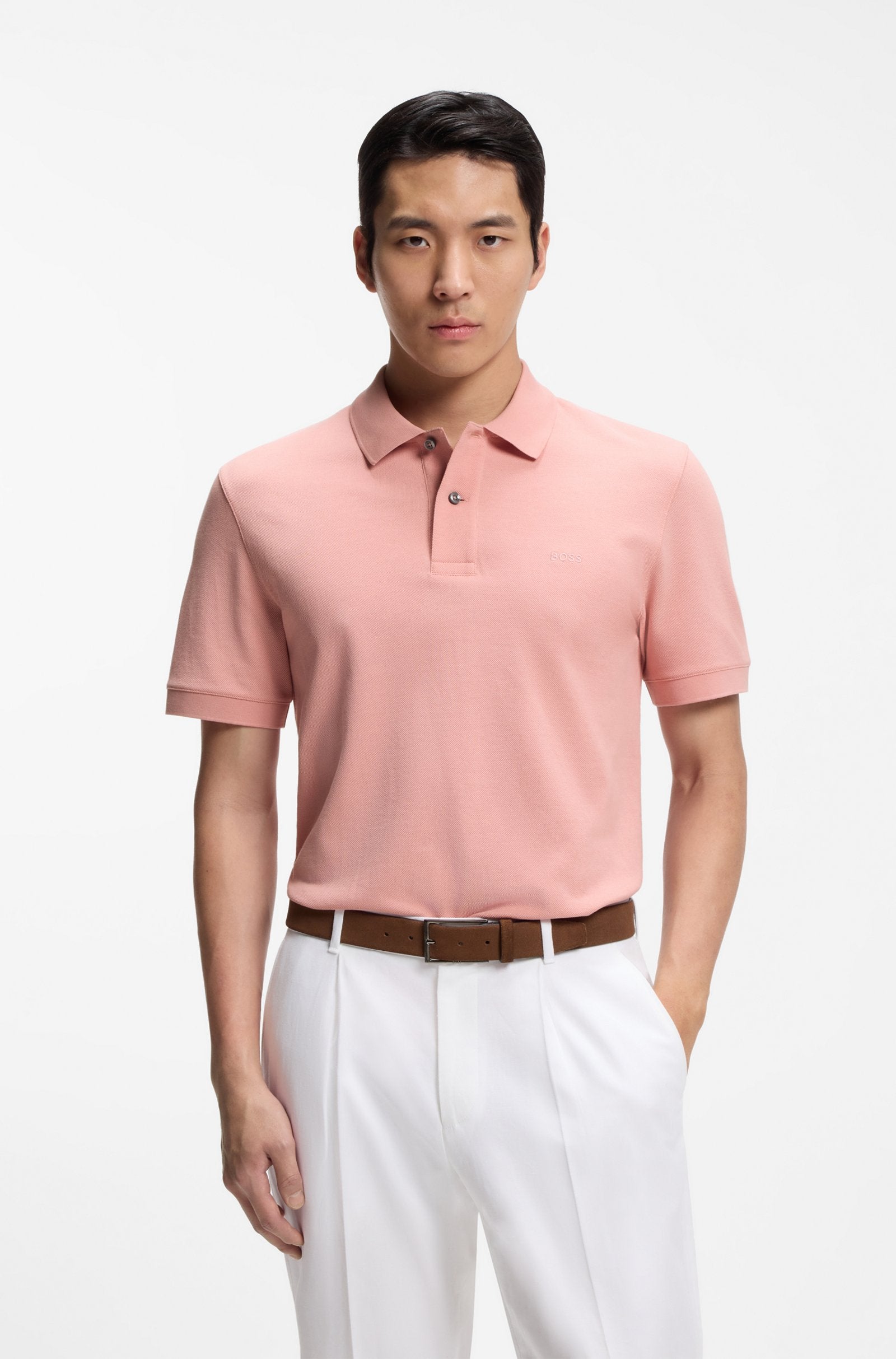 Polo piqué rose pâle