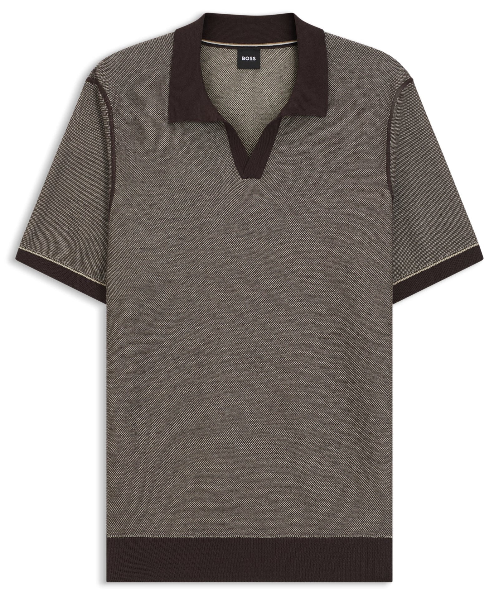 Polo de tricot col évasé