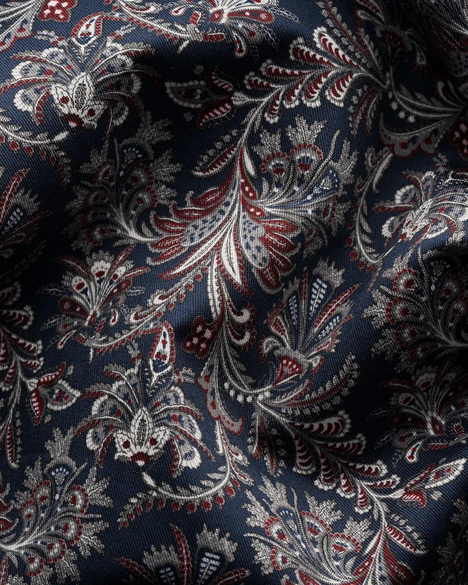 Laflamme- Chemise bleu marine en twill à imprimé cachemire - Eton
