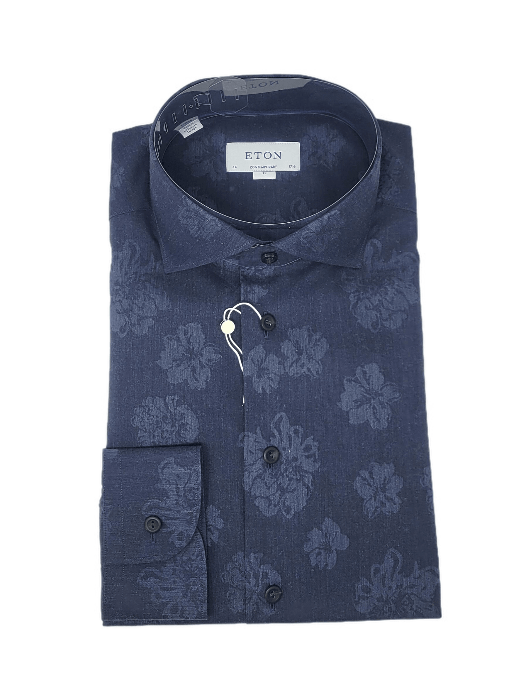 Laflamme- Chemise bleu marine jacquar - Eton
