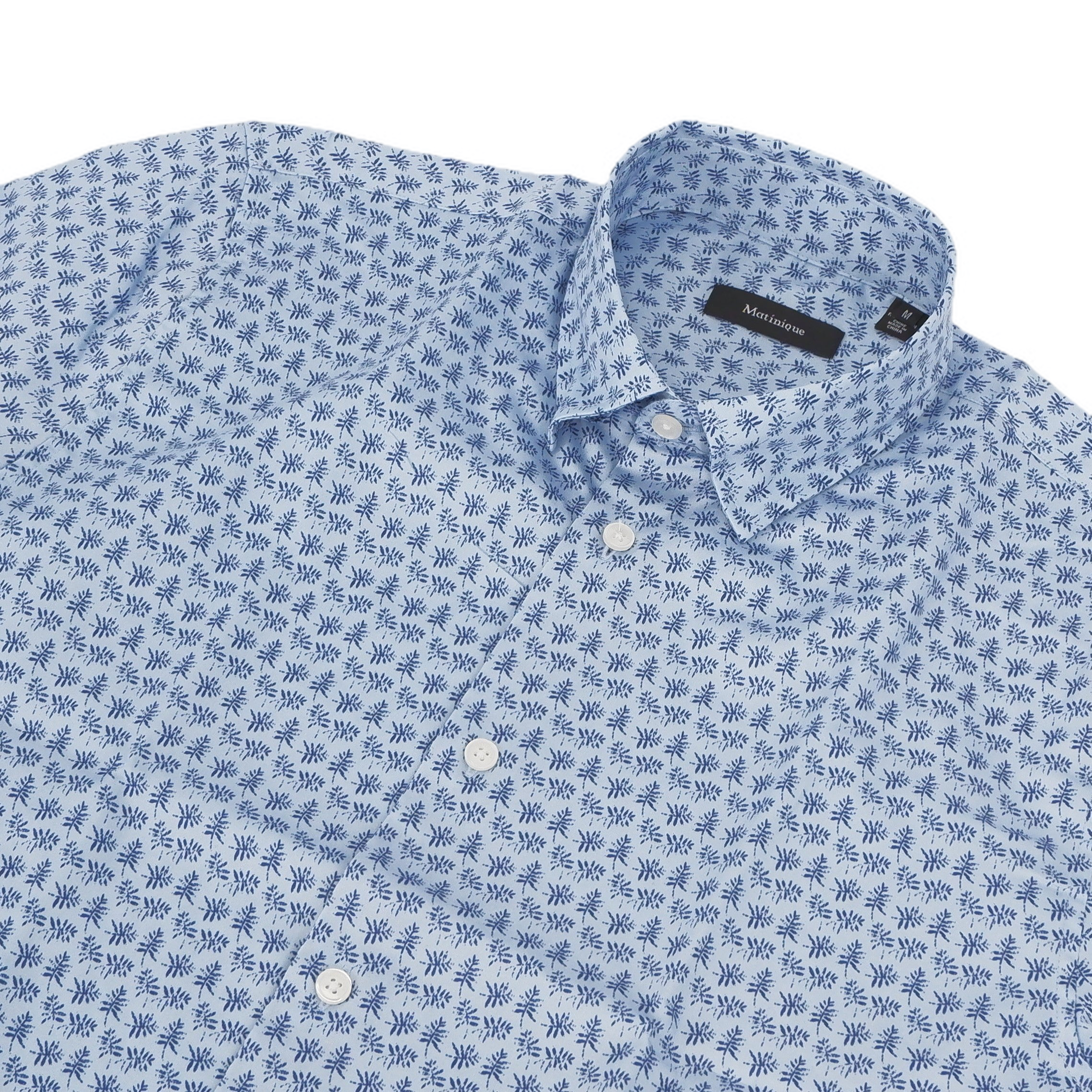 Chemise à manches courtes et motifs végétales