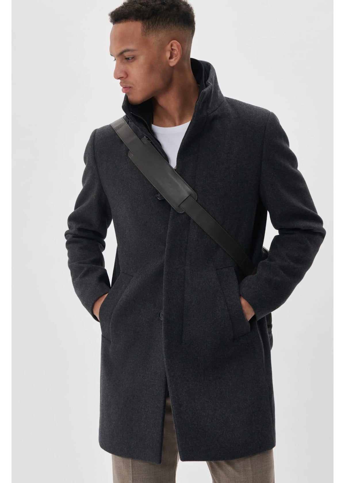 Manteau d’hiver Harvey Héritage en laine mélangée Charcoal