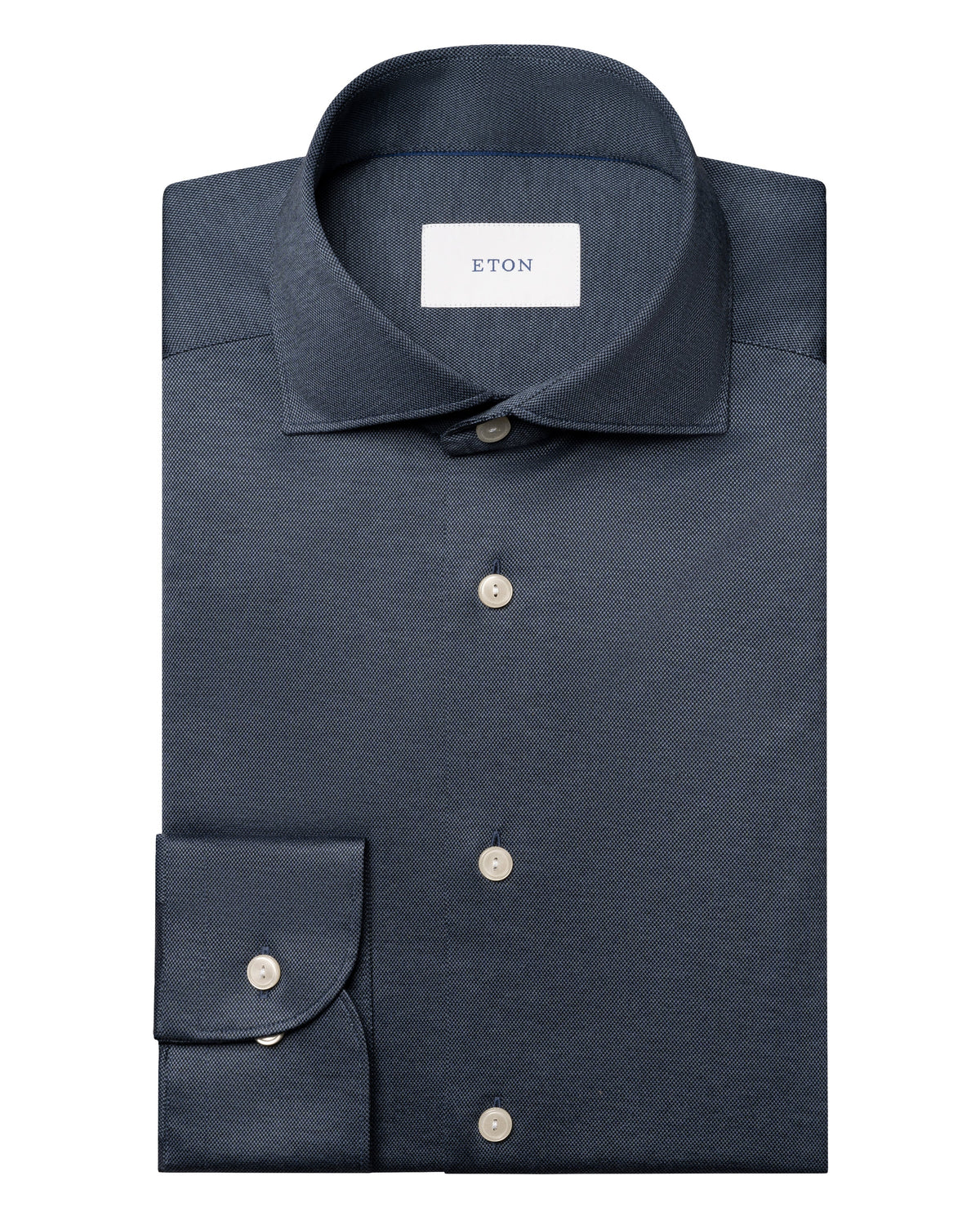 Chemise en maille jacquard Filo di Scozia bleu acier