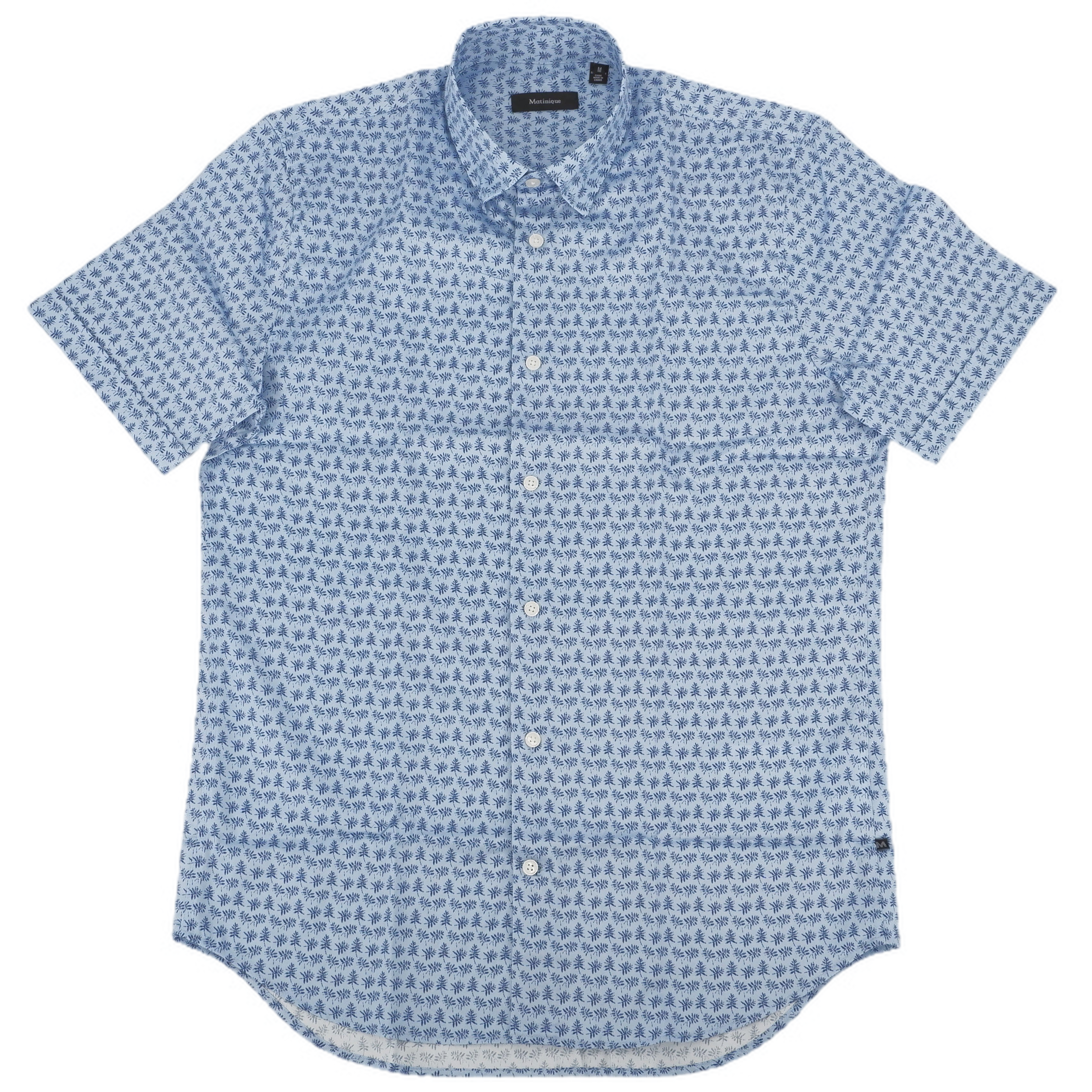 Chemise à manches courtes et motifs végétales