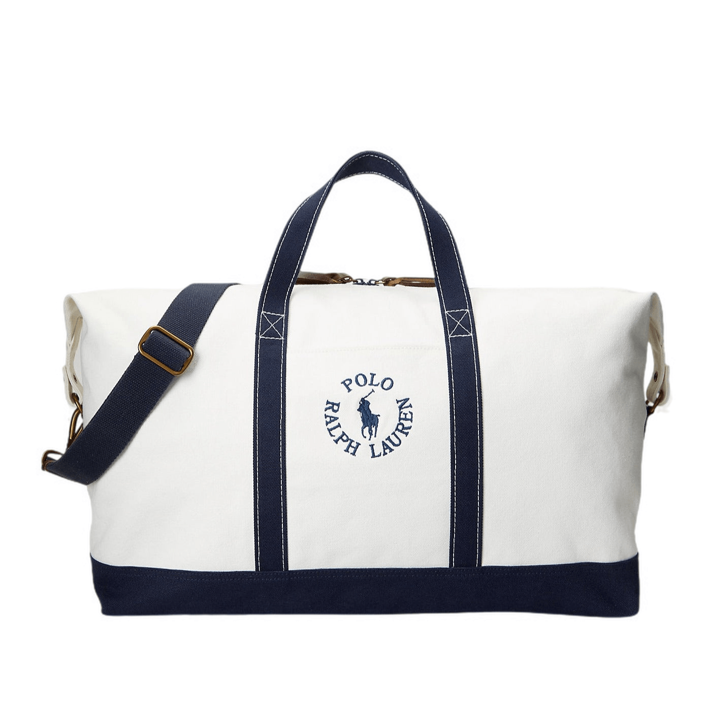 Laflamme- Grand sac de voyage beige et bleu - Ralph lauren