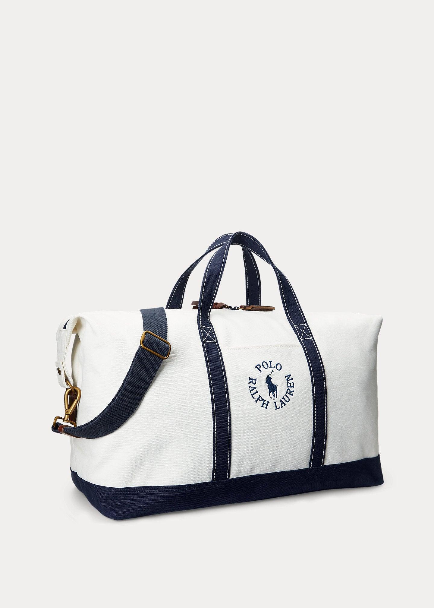 Laflamme- Grand sac de voyage beige et bleu - Ralph lauren