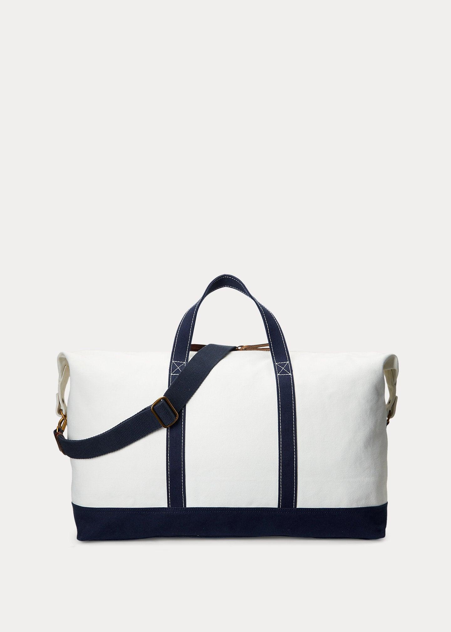 Laflamme- Grand sac de voyage beige et bleu - Ralph lauren