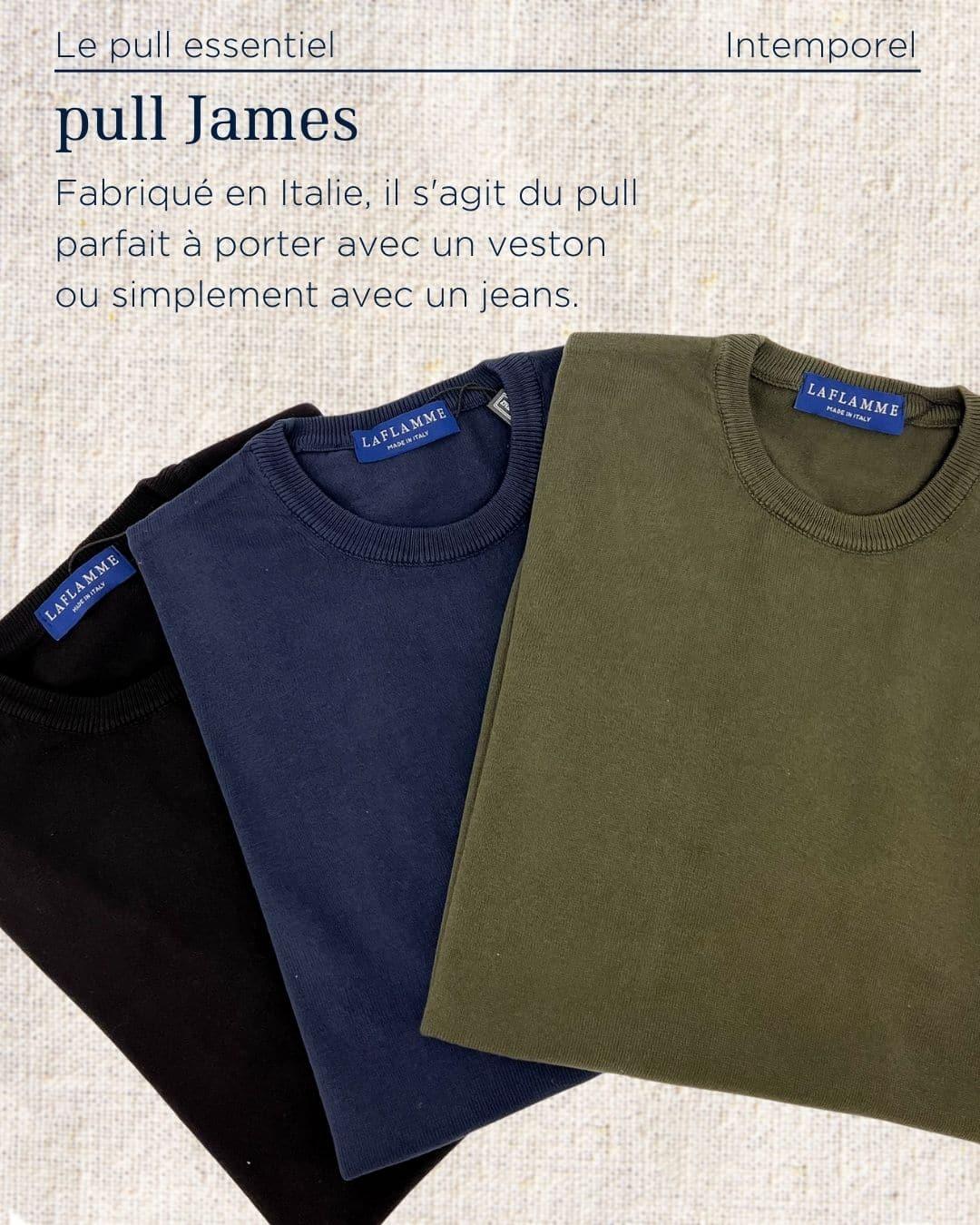 Laflamme- Pull de coton James bleu marine - Laflamme & cie