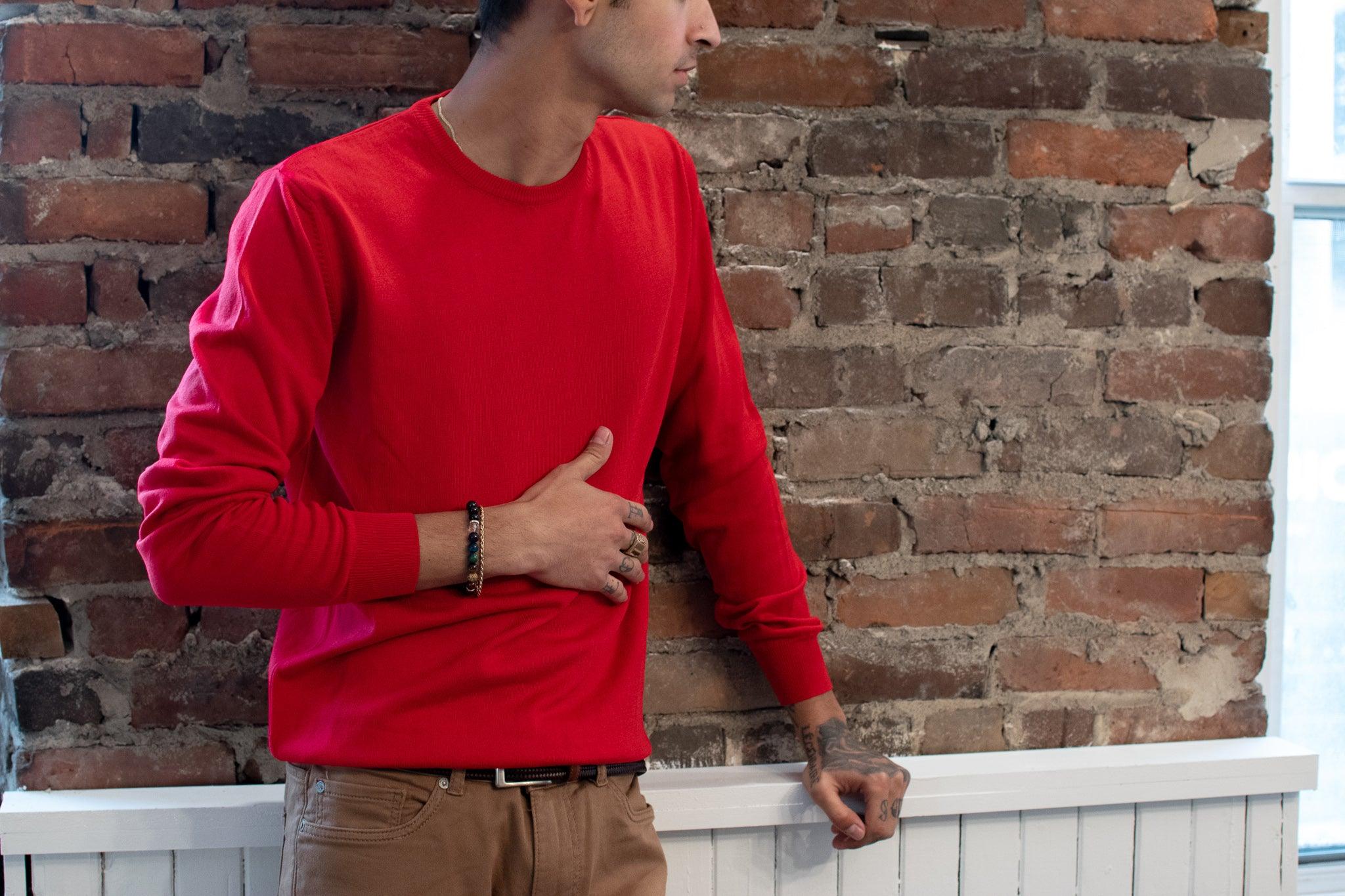 Laflamme- Pull de coton James rouge - Laflamme & cie