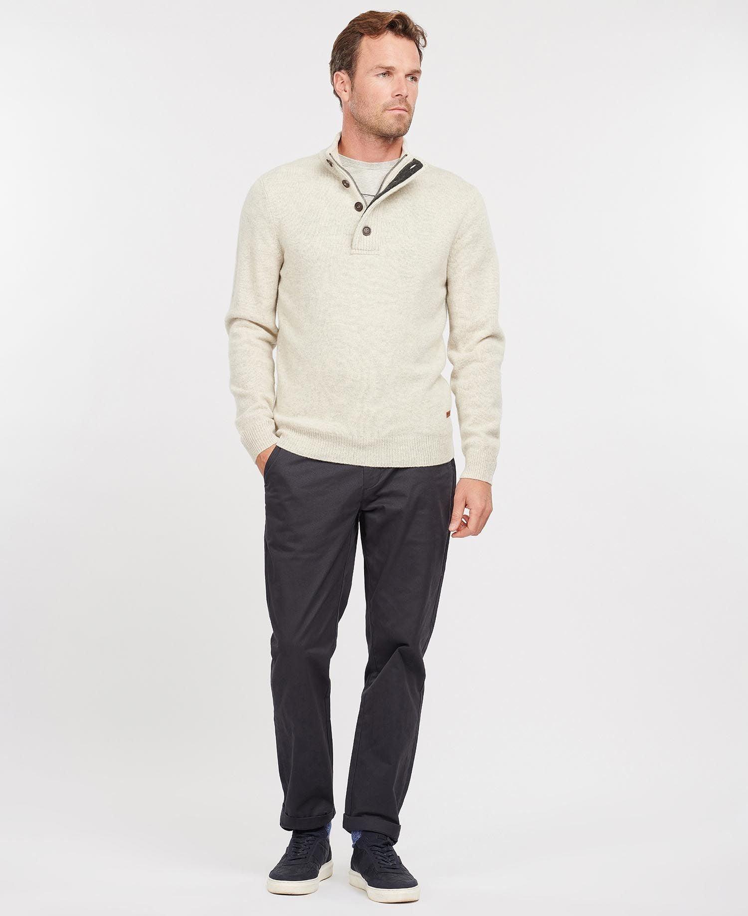Laflamme- Pull de laine à boutons crème - Barbour