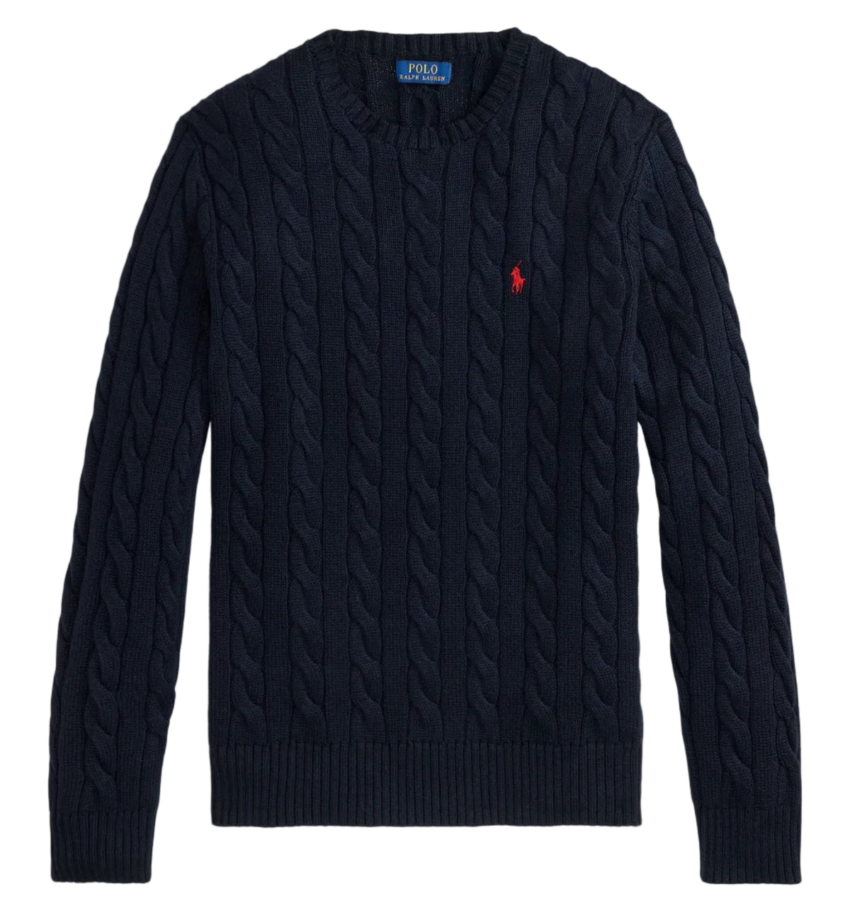 Pull Fisherman en coton marine