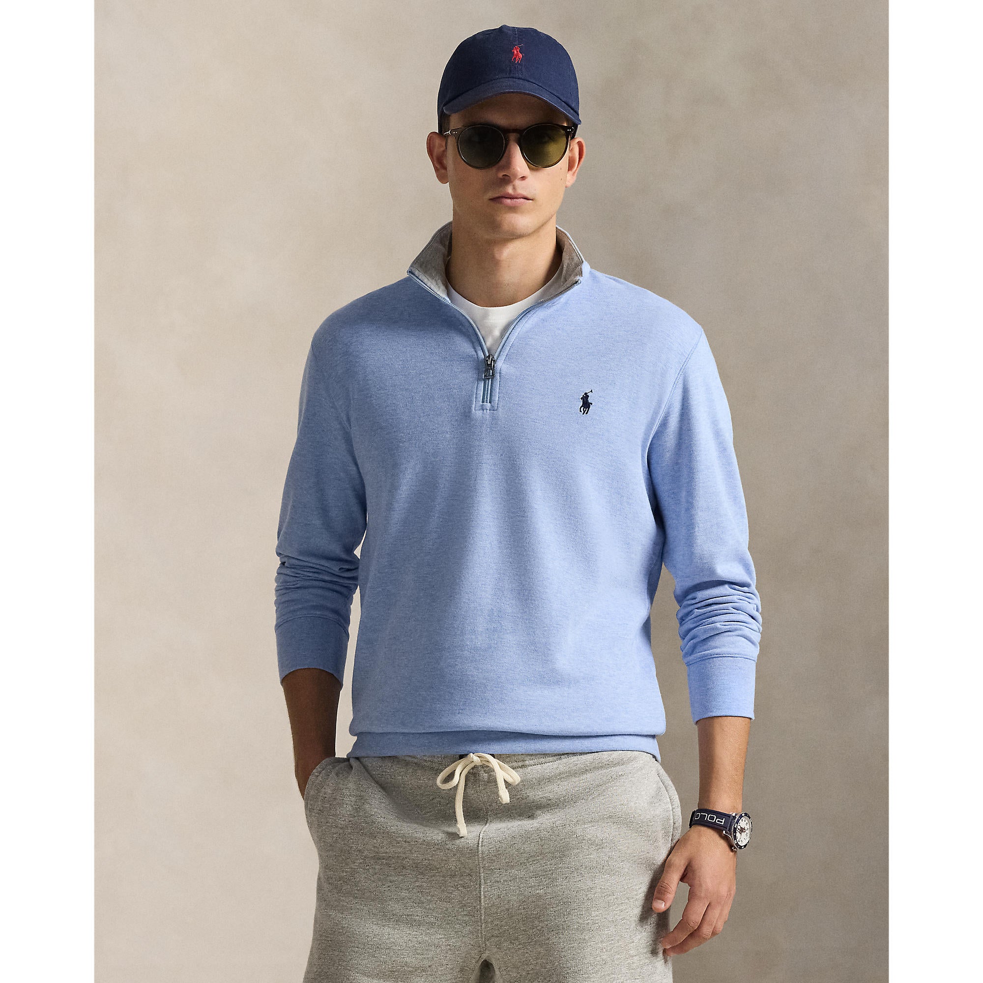 Pull en coton quart de zip