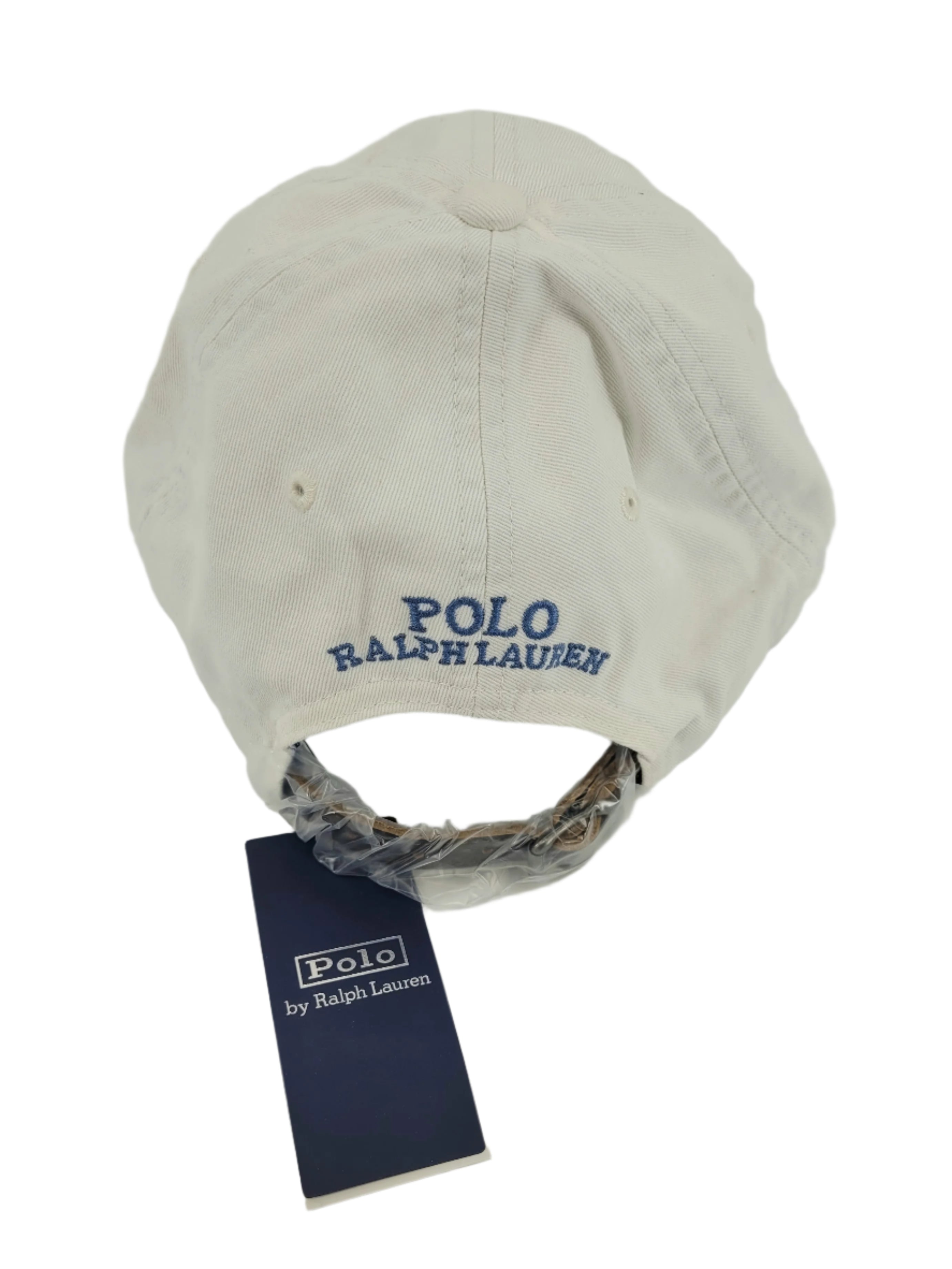 Casquette blanche en corduroy Polo Bear