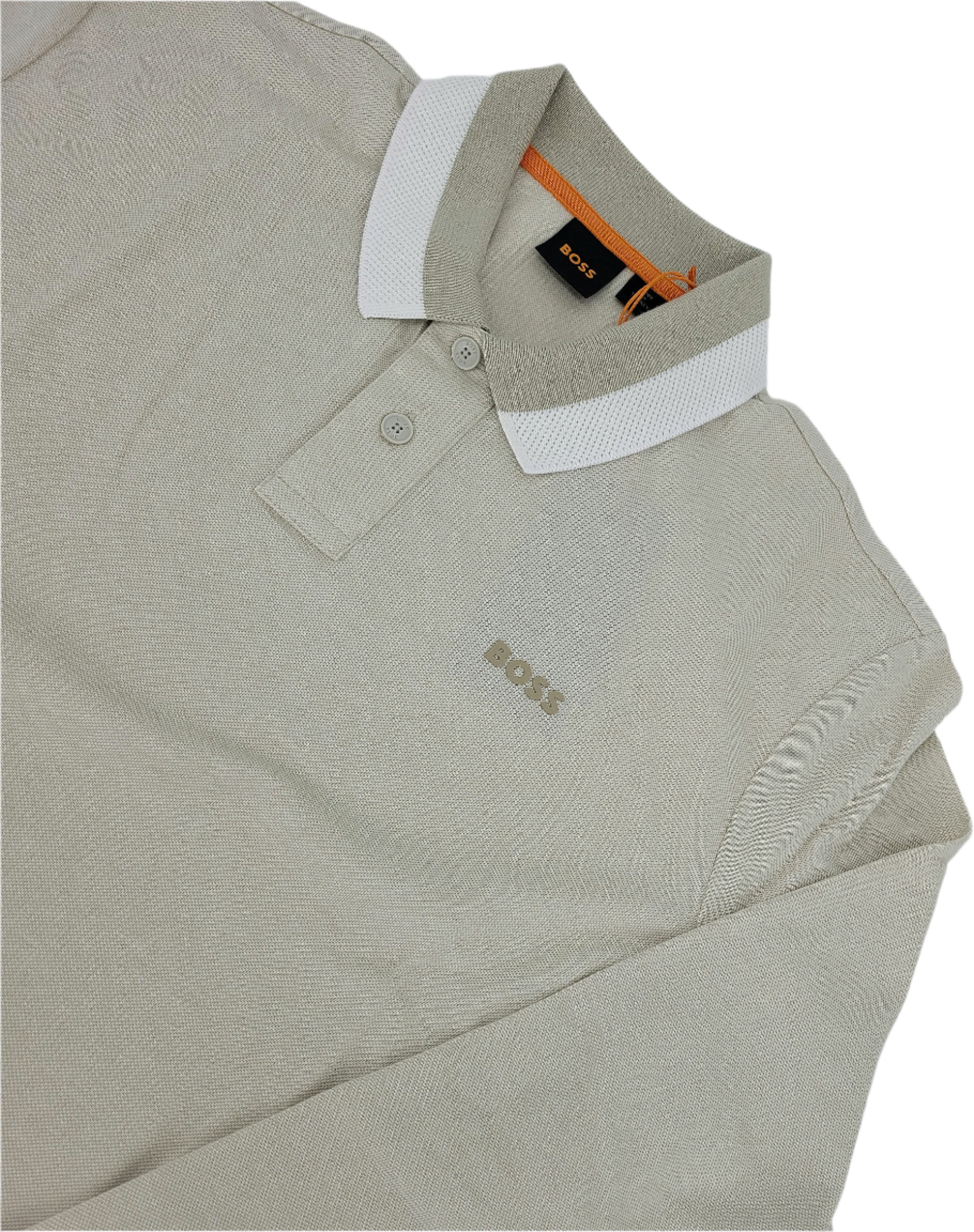 Polo beige à manches longues