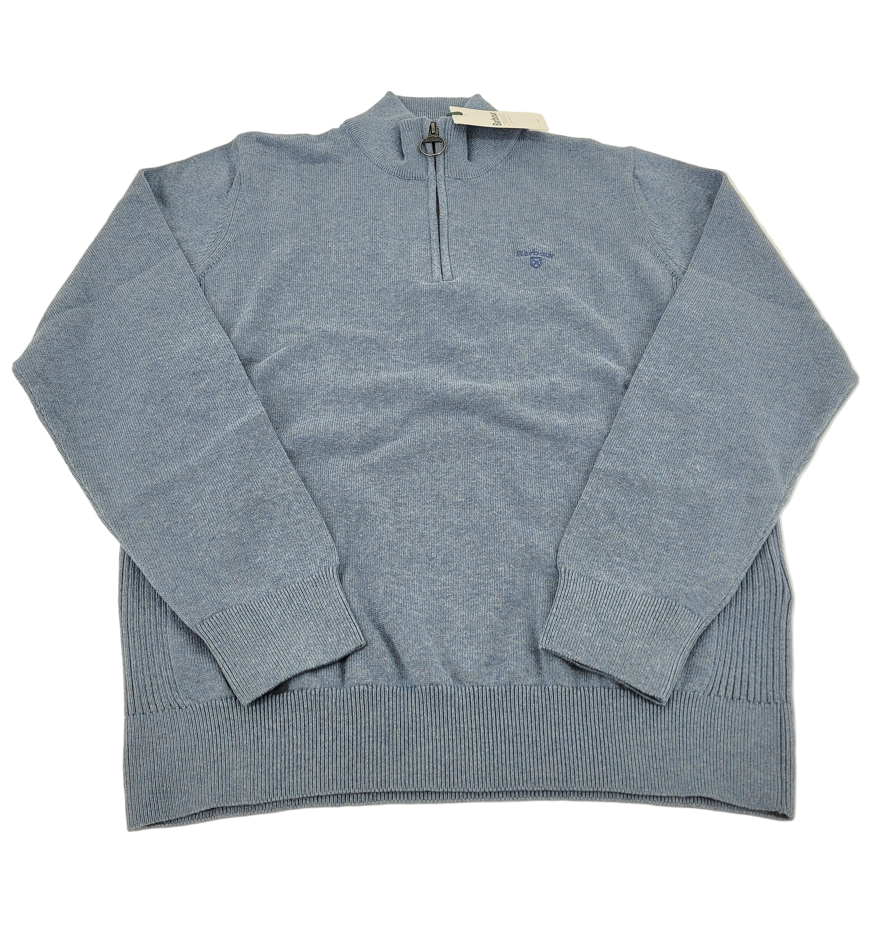 Pull à Zip de coton contraste
