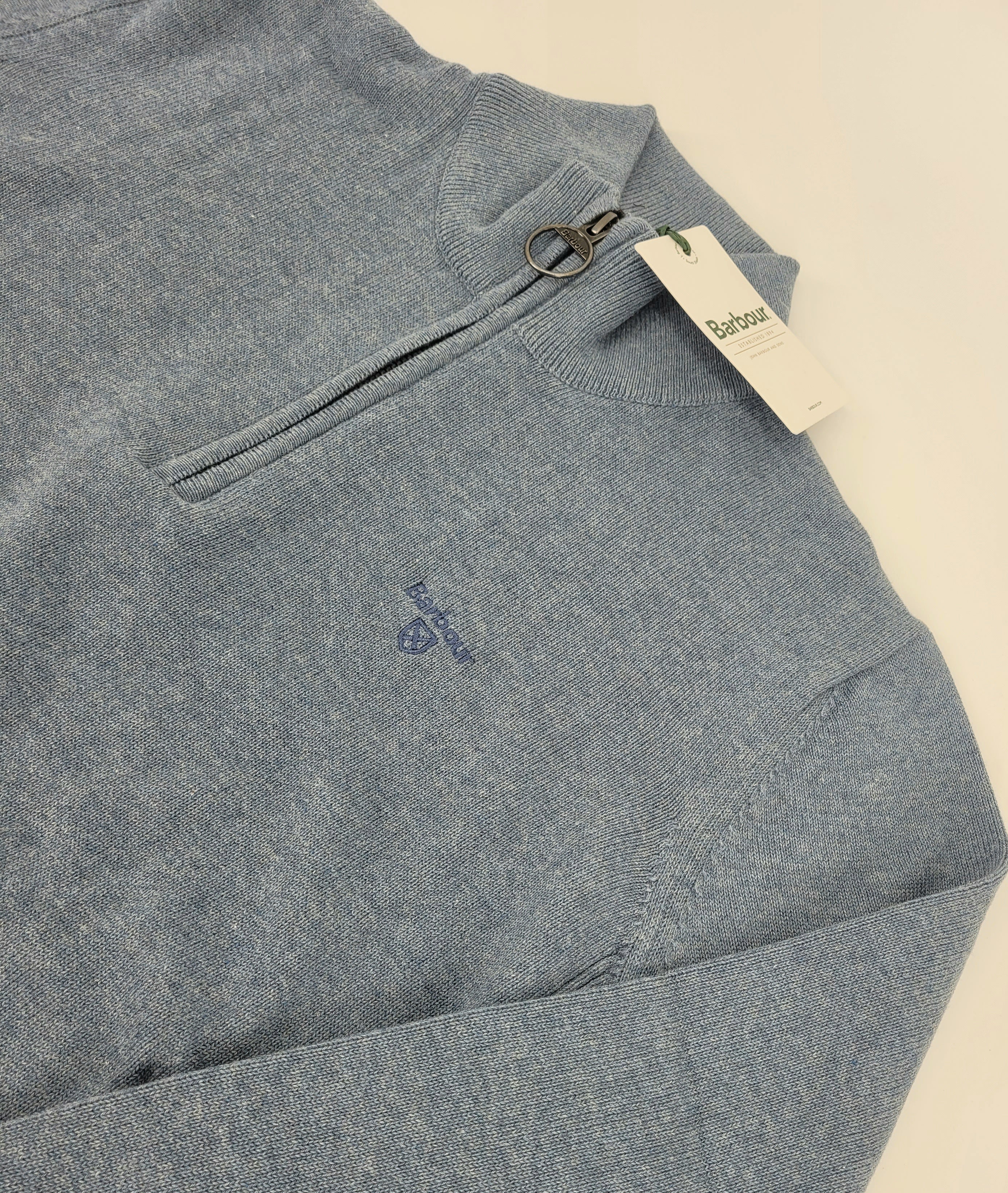 Pull à Zip de coton contraste