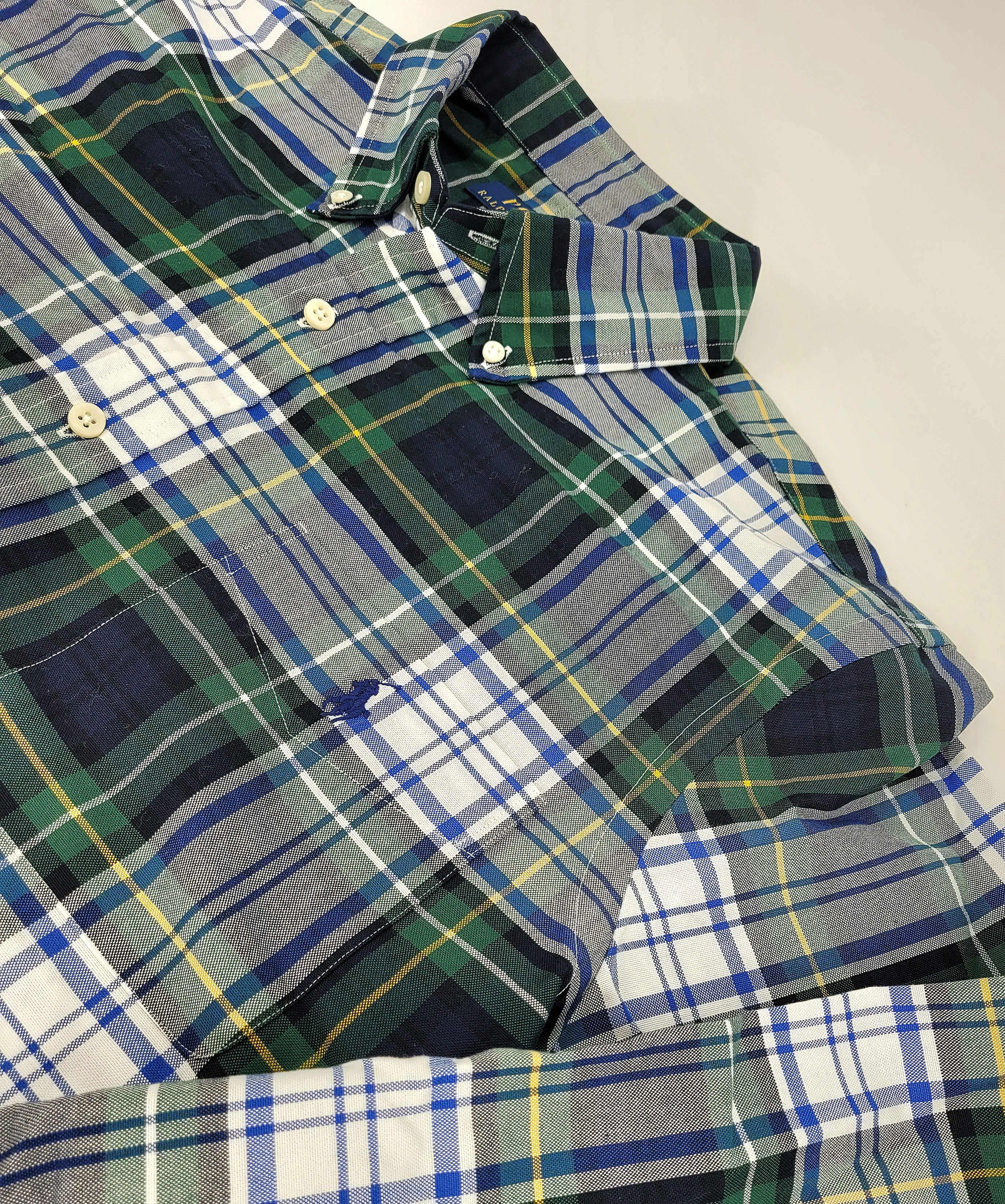 Chemise tartan fait en coton oxford
