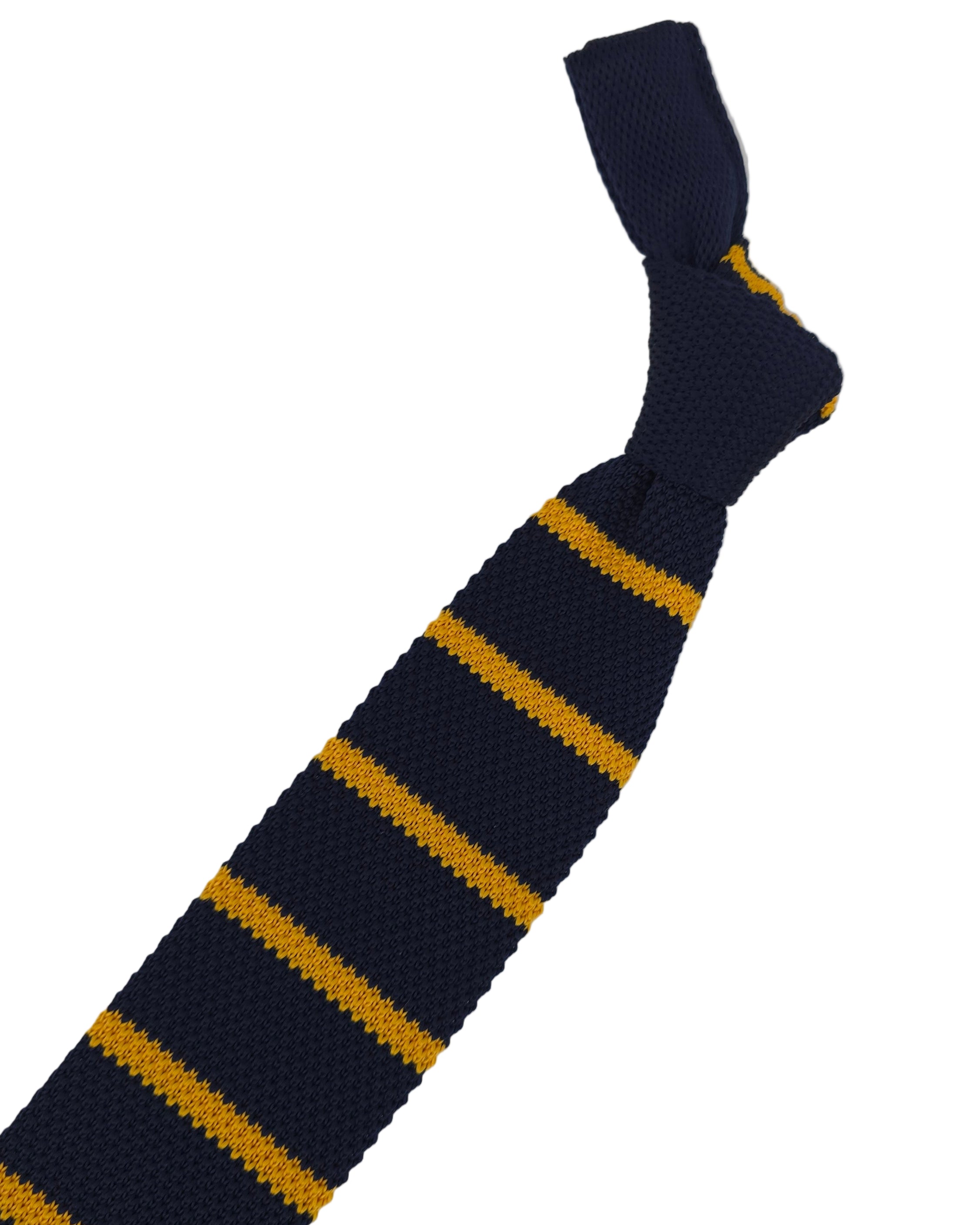 Cravate tricotée Varsity bleu et jaune