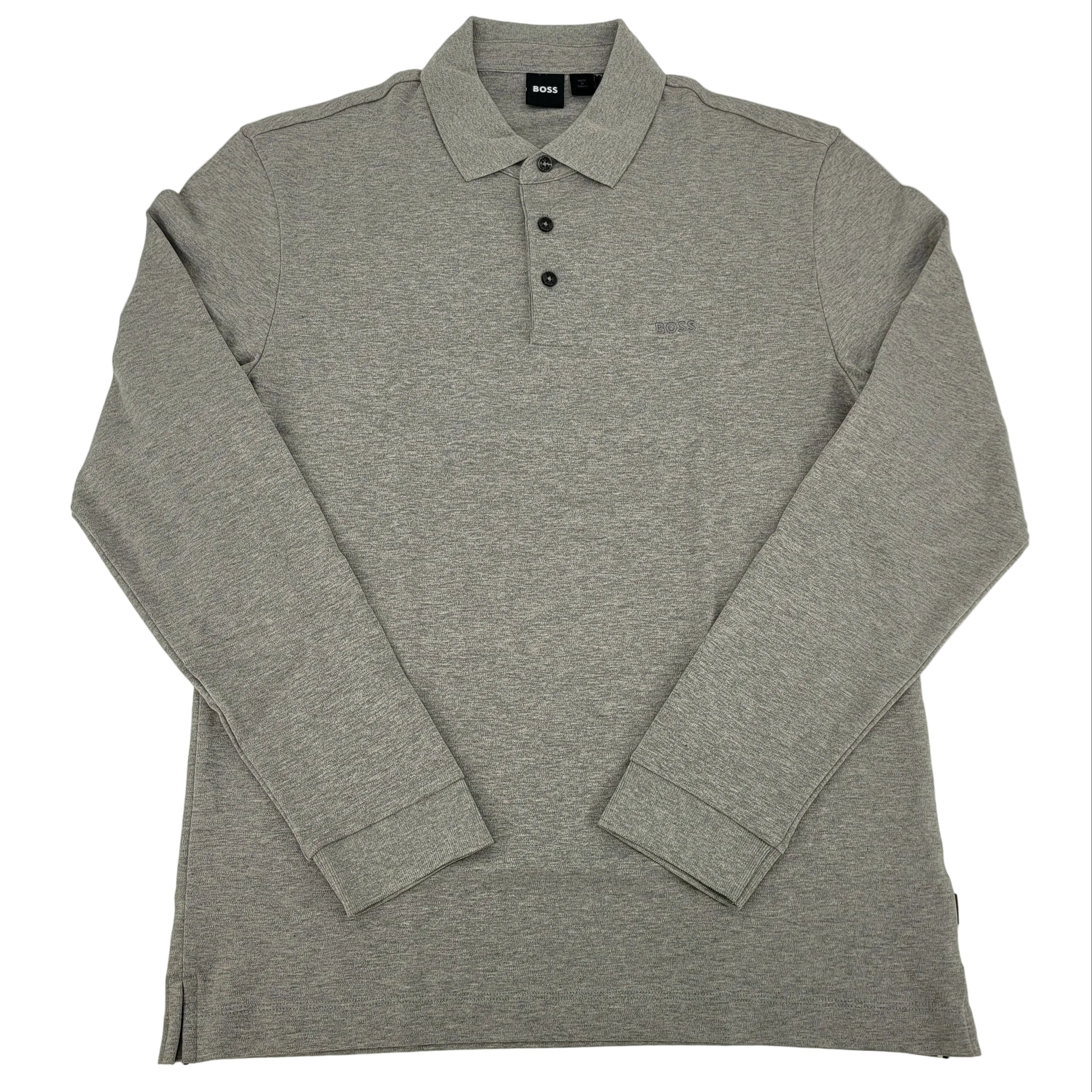 Polo manches longues en coton mercerisé