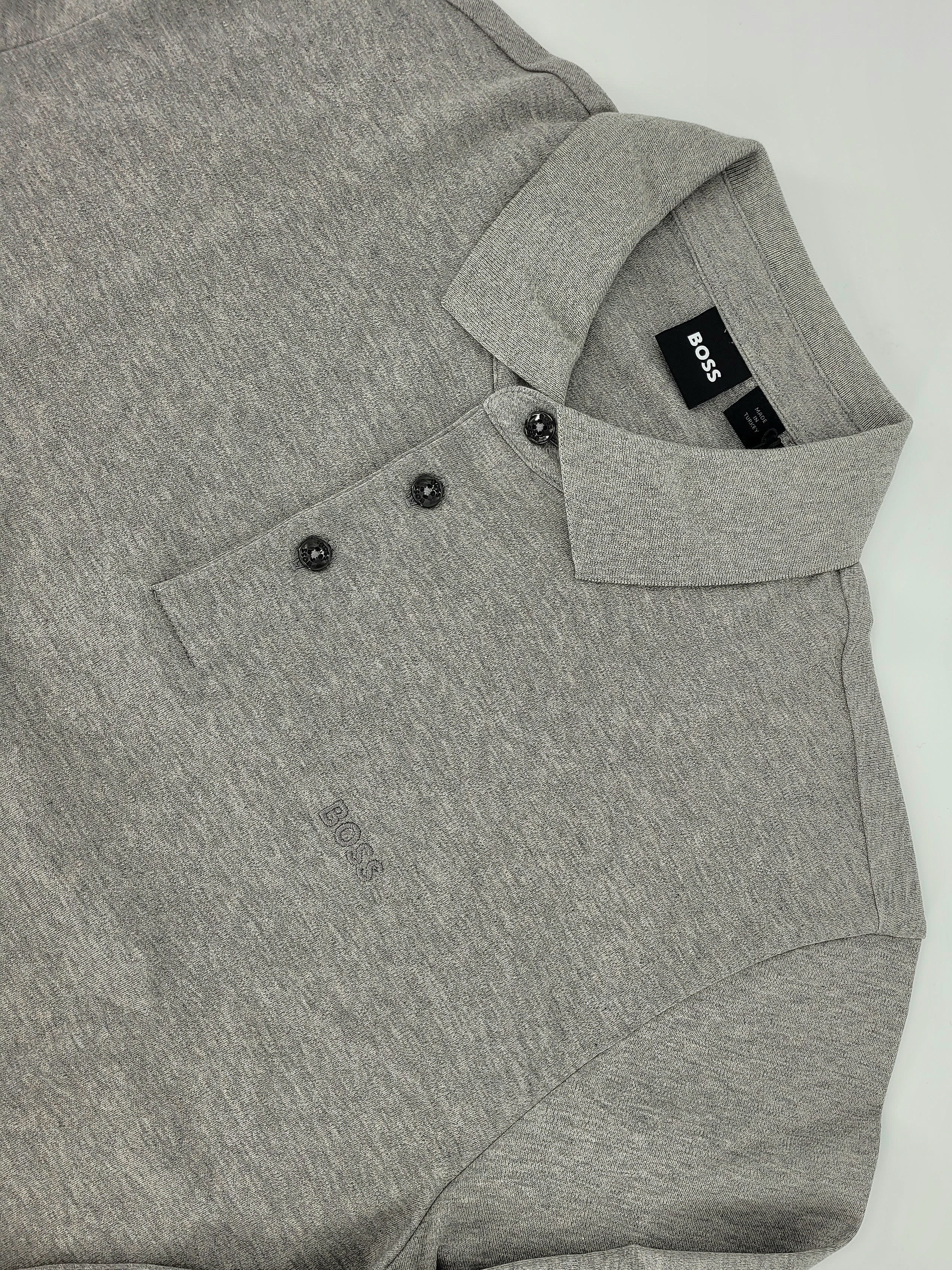 Polo manches longues en coton mercerisé