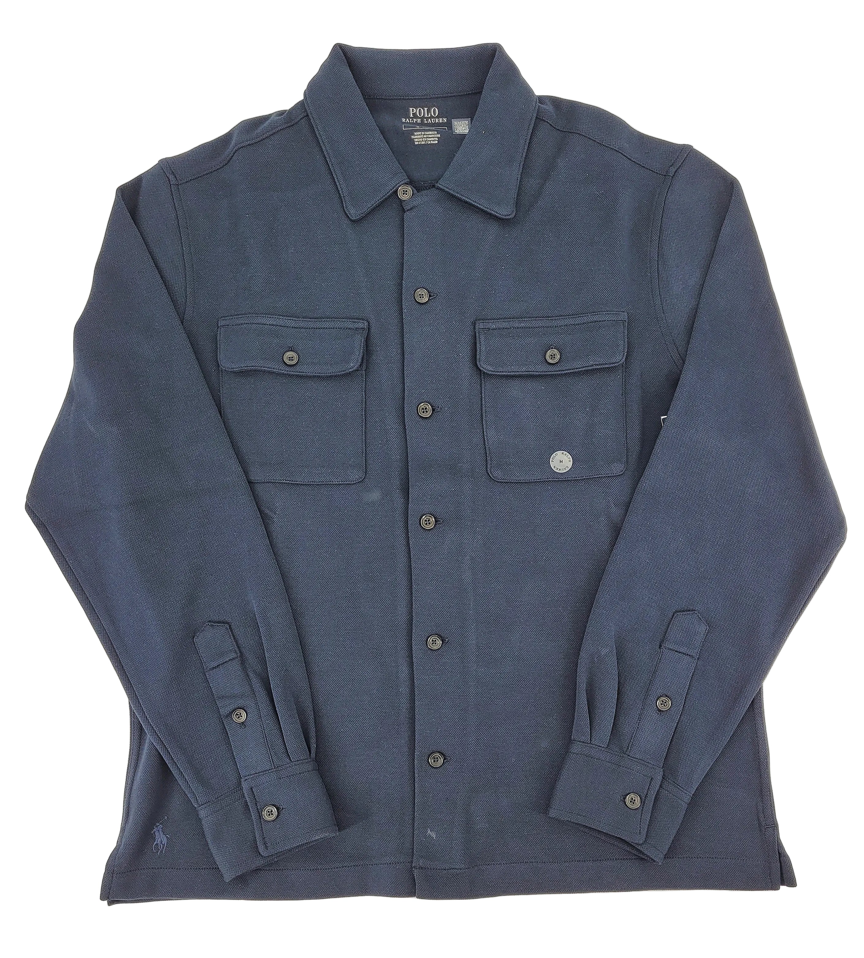 Sur-chemise en coton marine