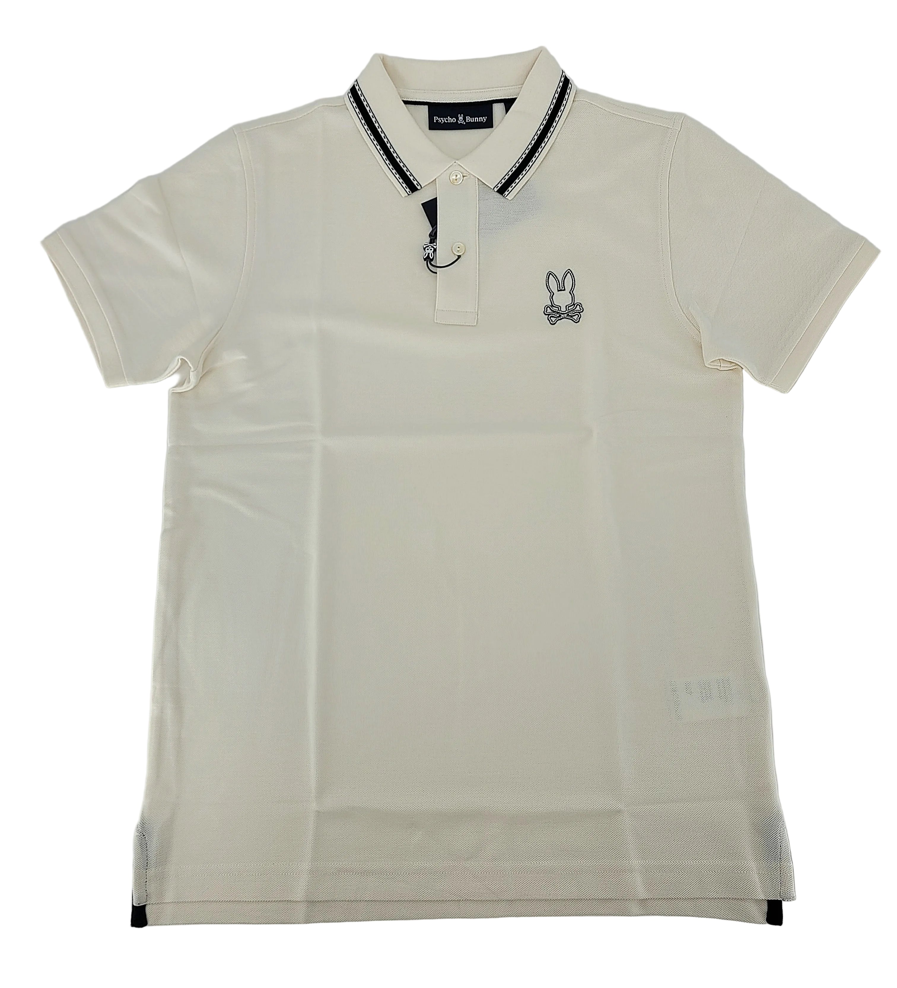 Polo en coton piqué blanc cassé