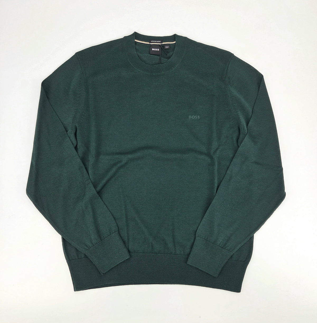 Pull Boss à col rond vert