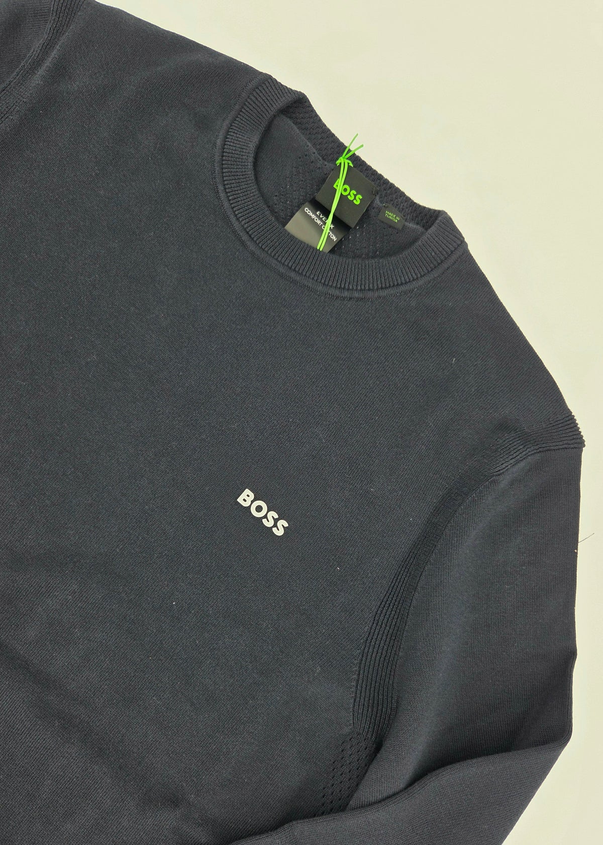 Pull marine avec logo Boss