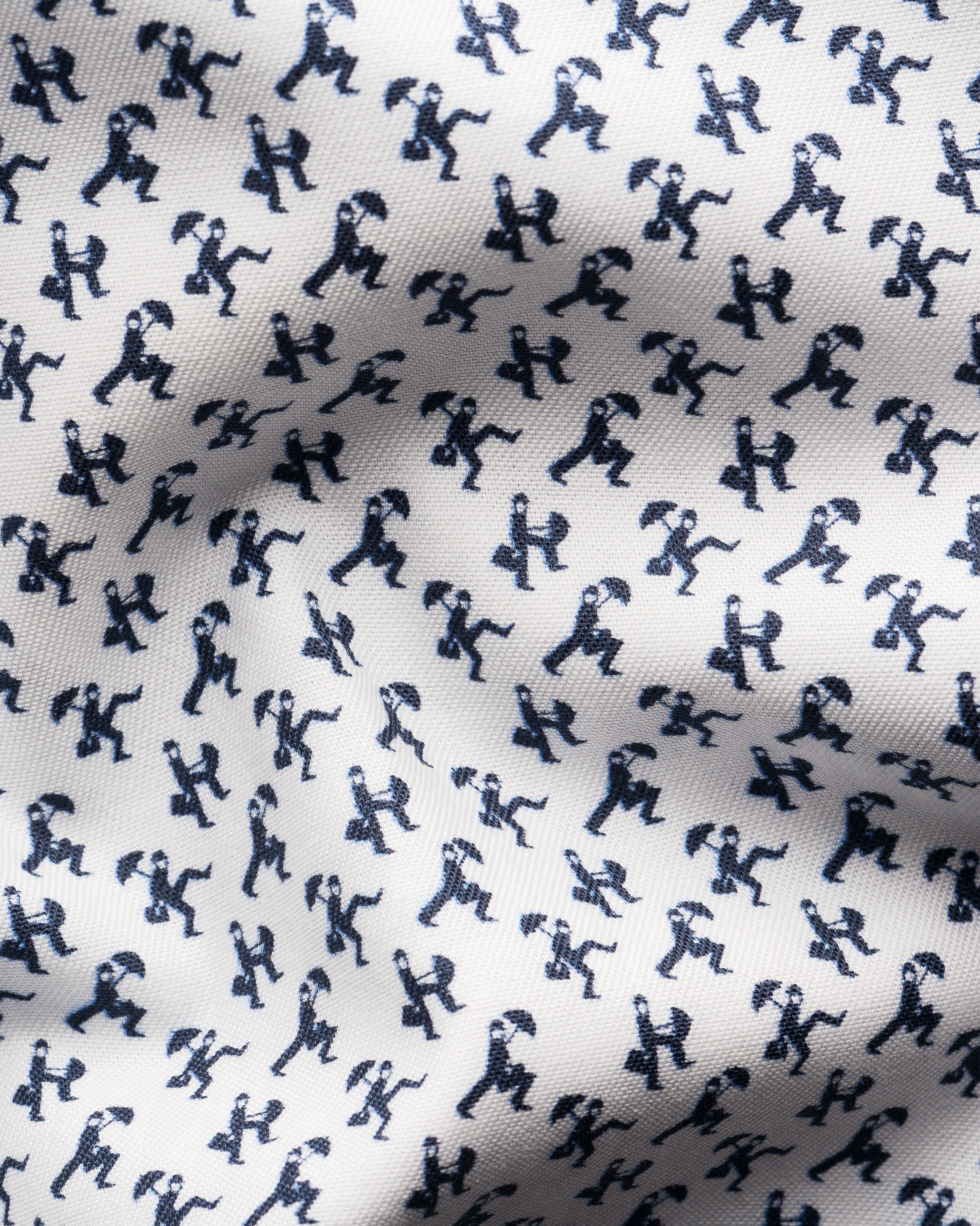 Chemise bleu à motifs parasol