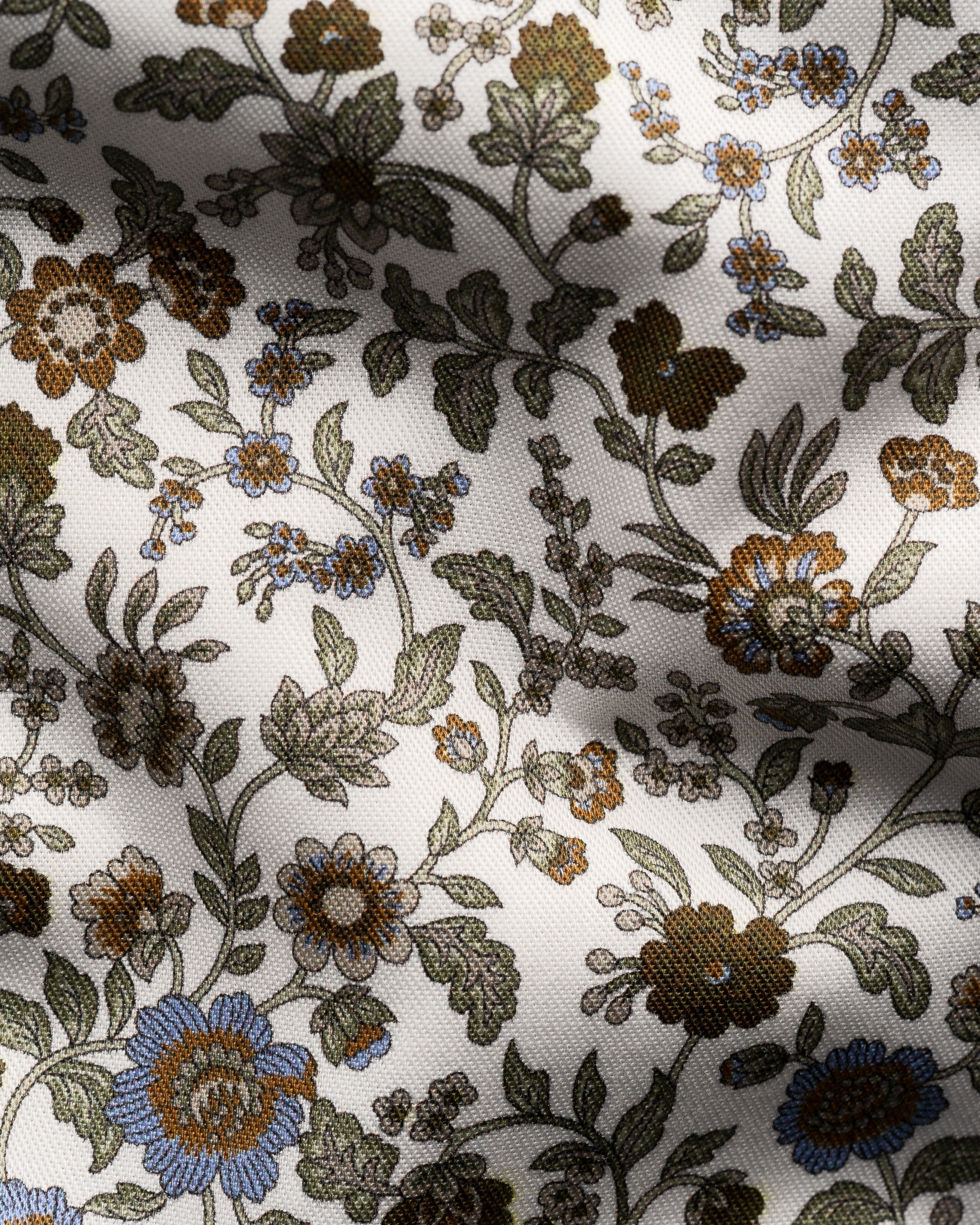 Chemise maron à motifs fleuris