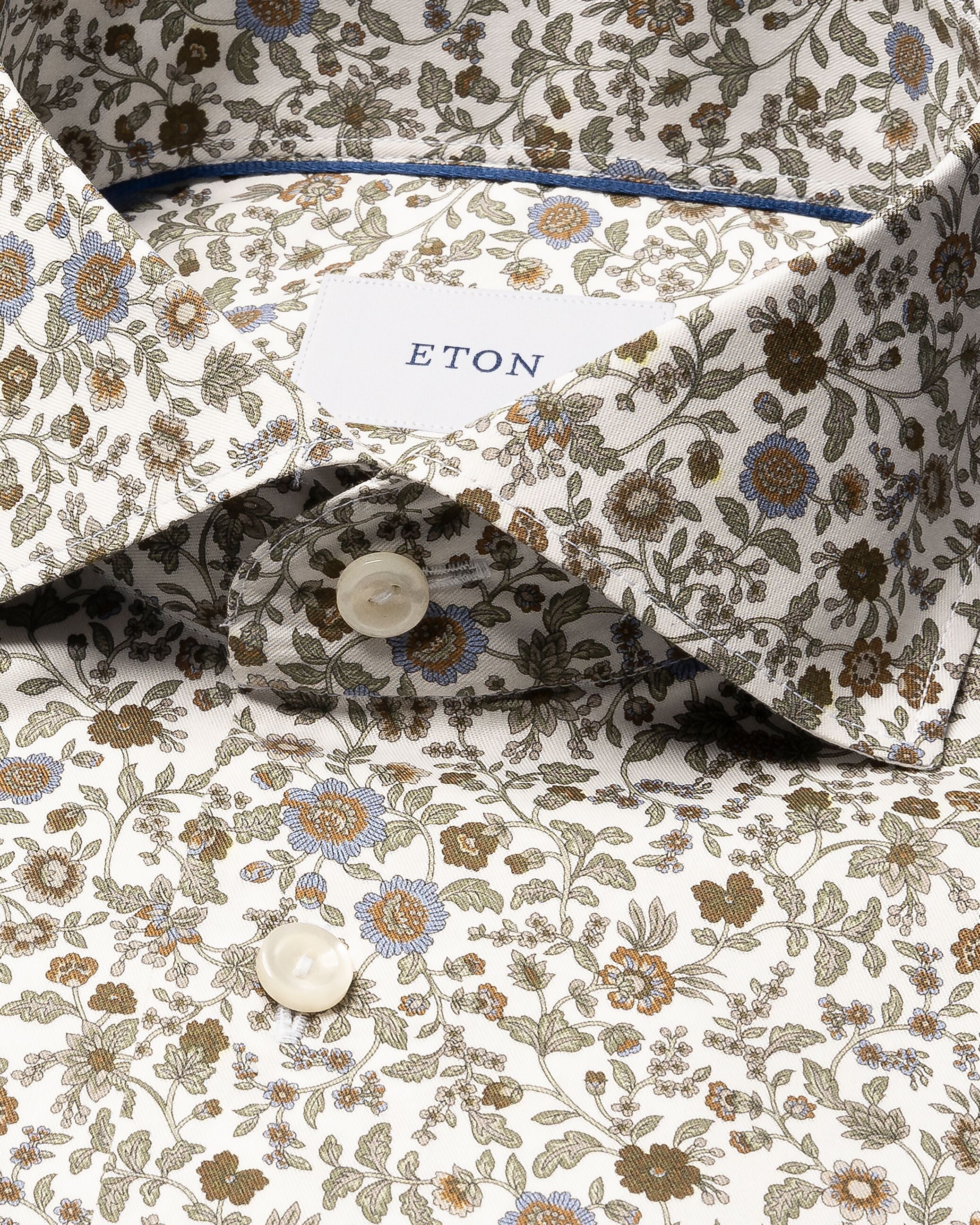 Chemise maron à motifs fleuris