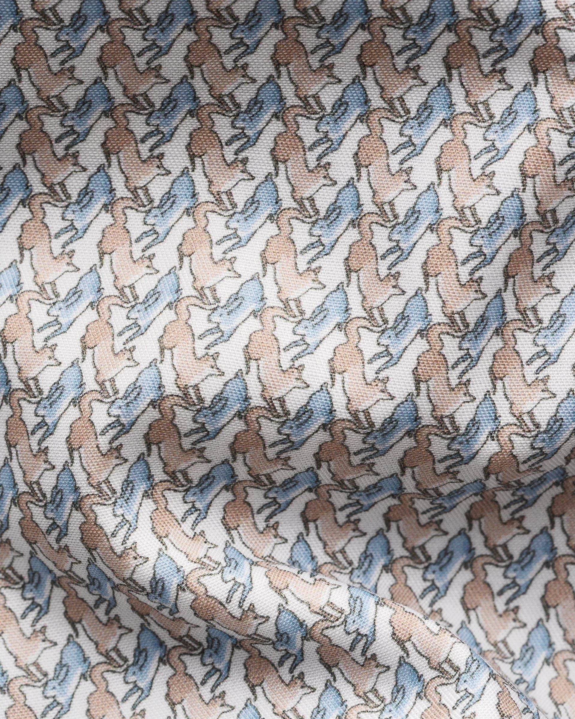 Chemise bleu à motifs du renard et le loup