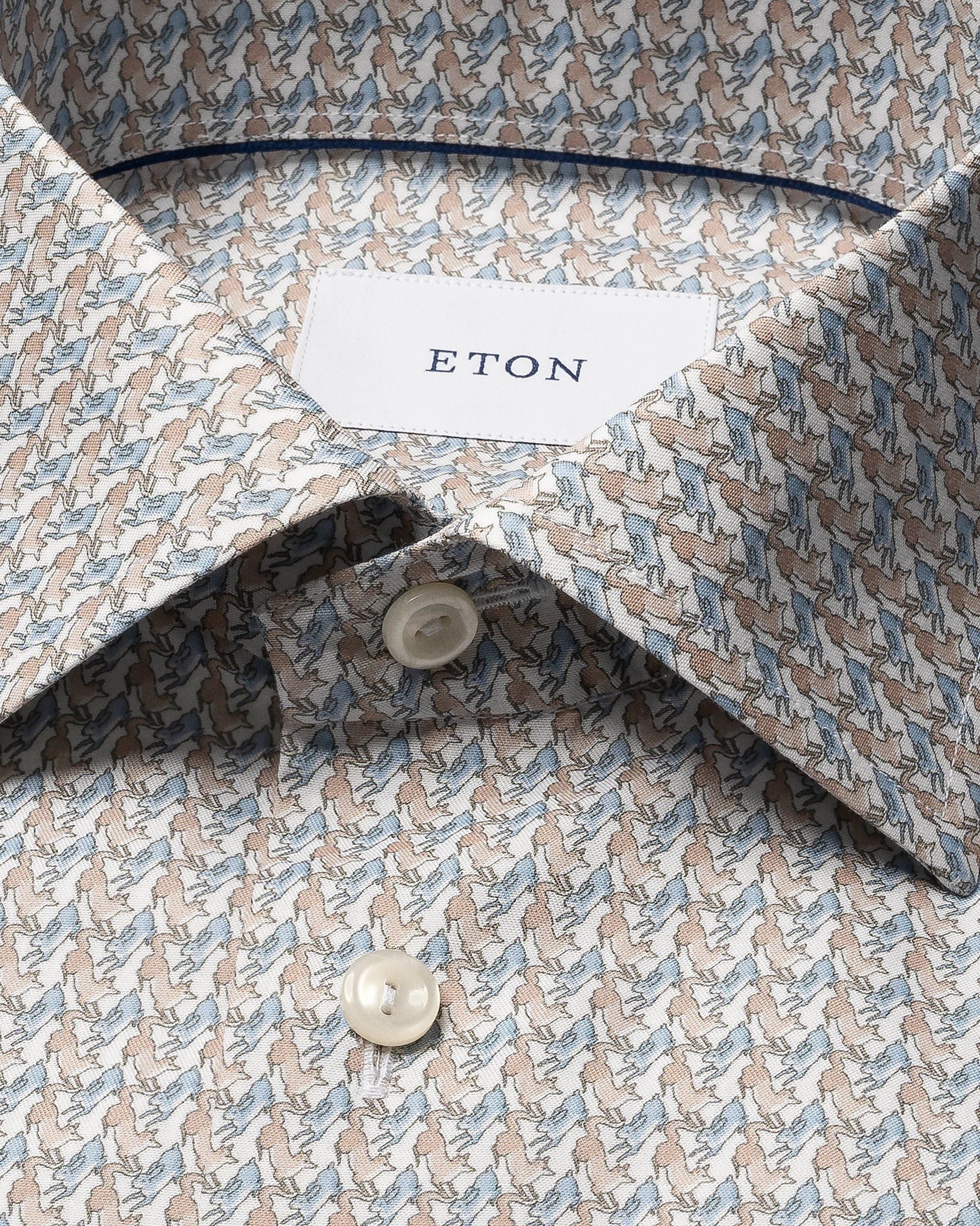 Chemise bleu à motifs du renard et le loup