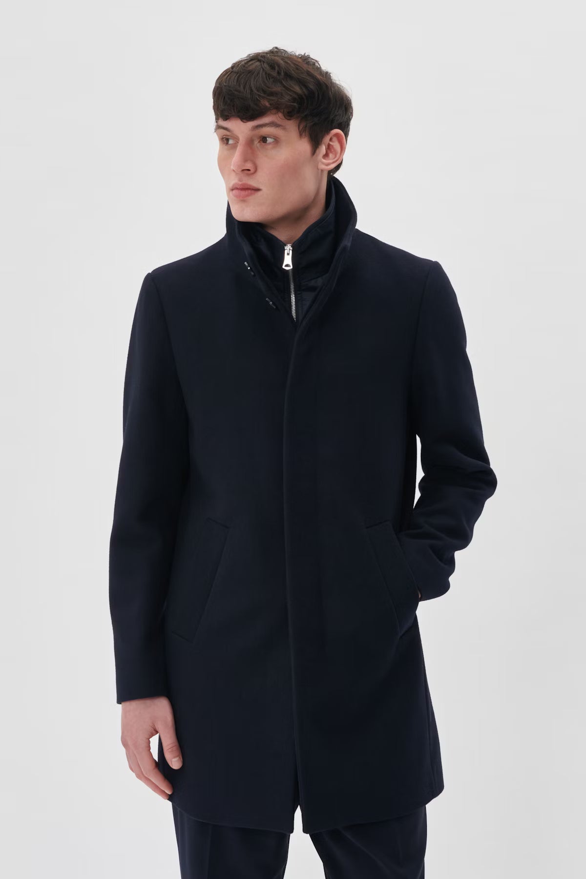 Manteau de laine Harvey marine