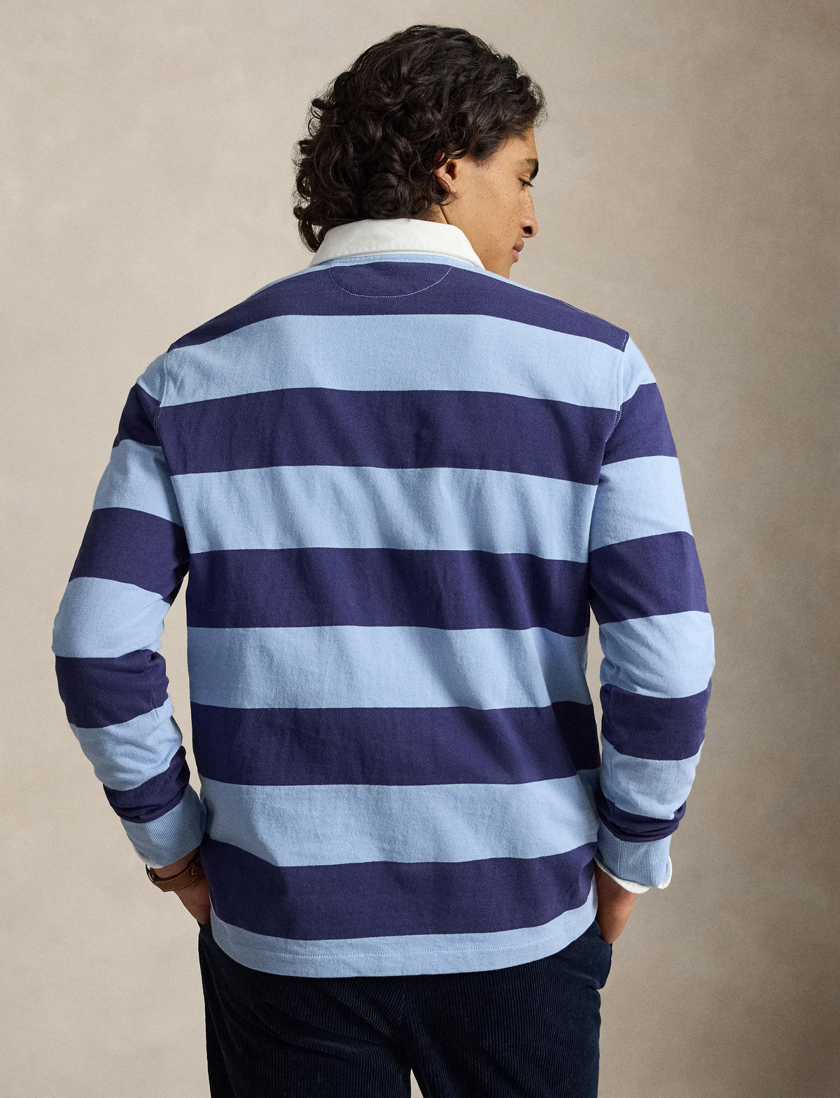 Polo Rugby bleu ligné